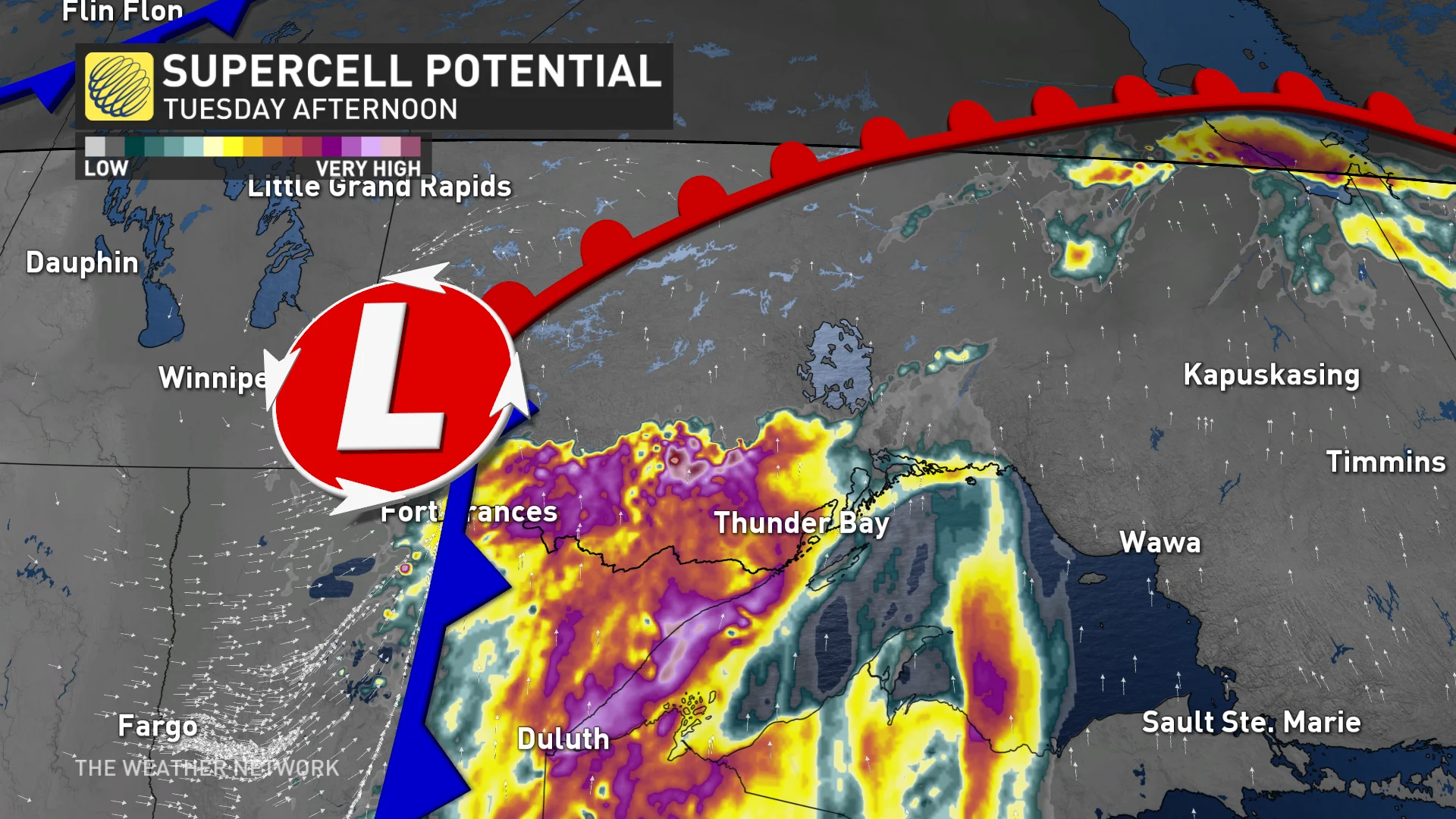 Tuesday upercell potential in northwestern Ontario_June 17