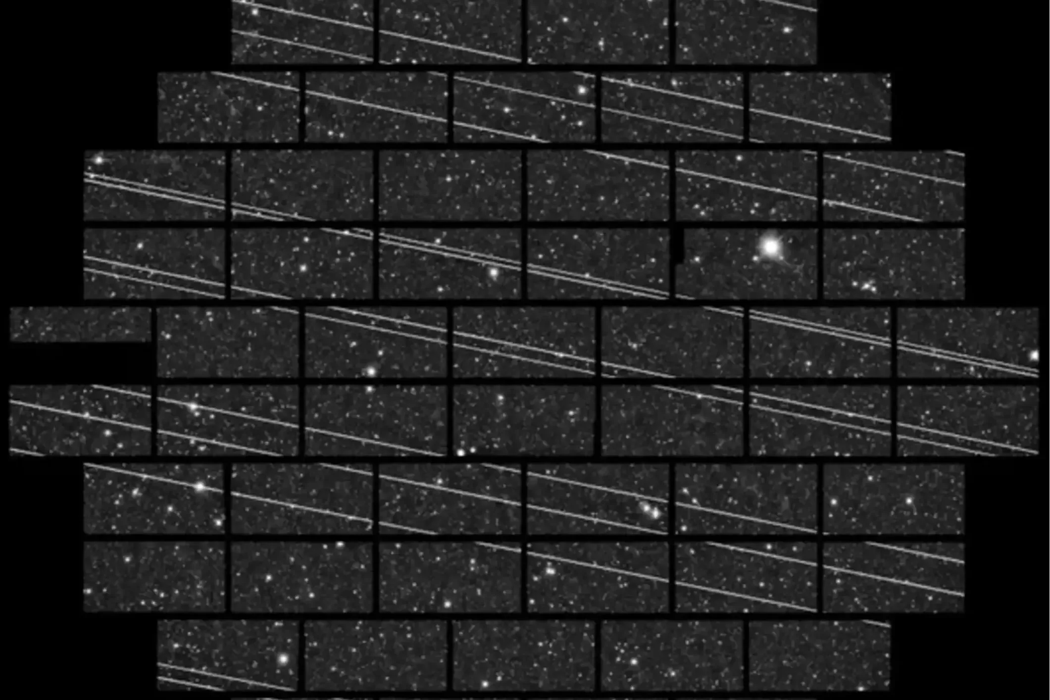 Trace des satellites utilisés par SpaceX pour le système Starlink