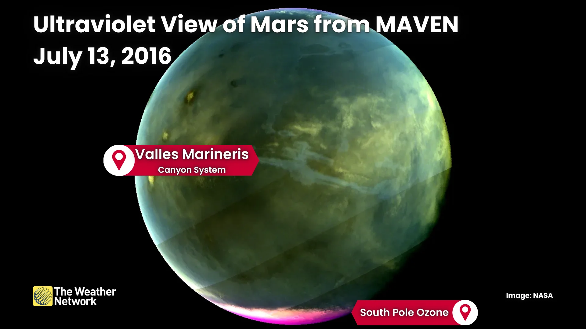 UV View of Mars from Maven July 2016