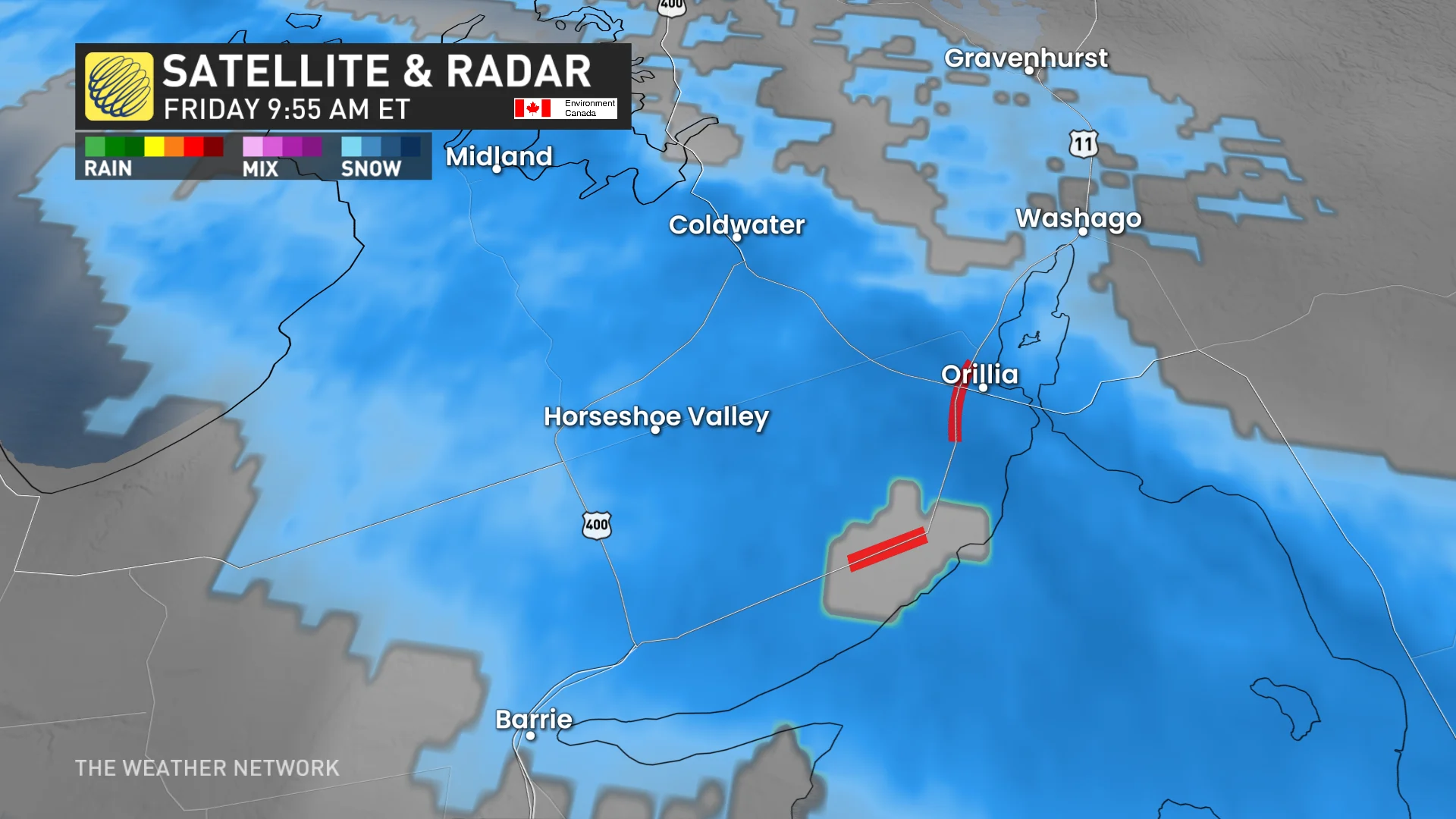 Satellite - Orillia Ontario - February 7 - 955 am