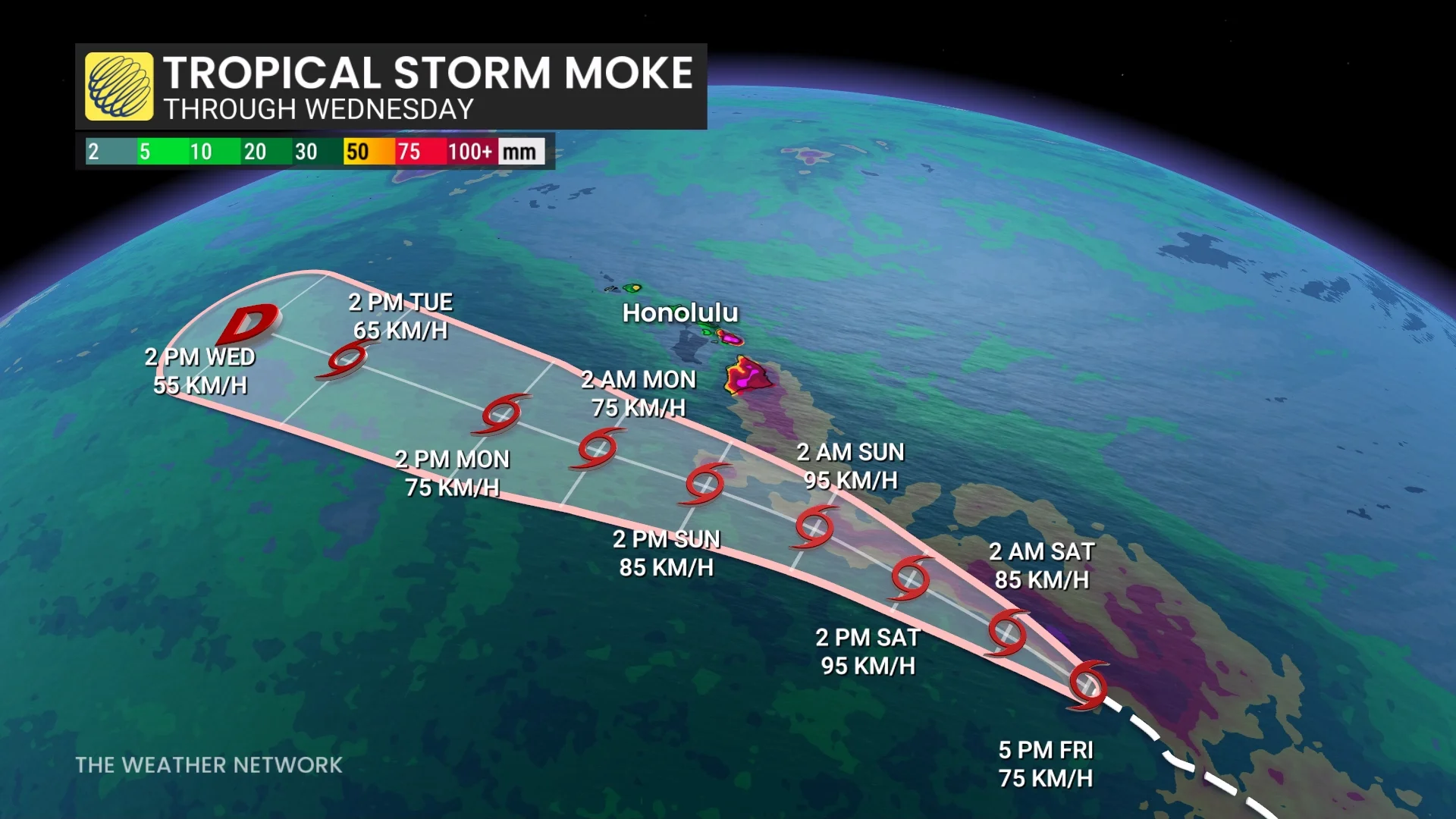 Tropical Storm Moke Through Wednesday