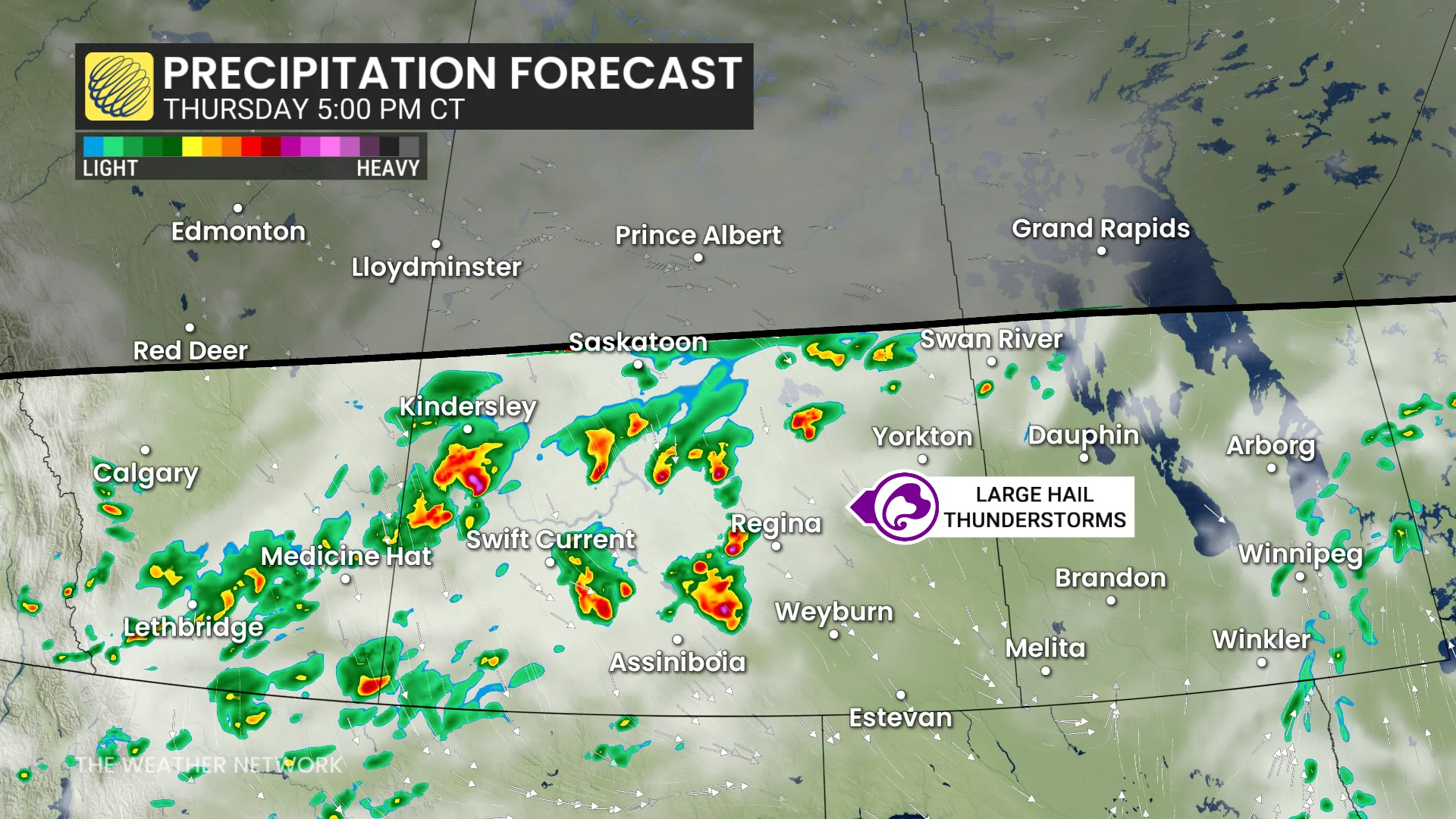 Baron - Thursday precipitation Prairies - large hail risk - July10