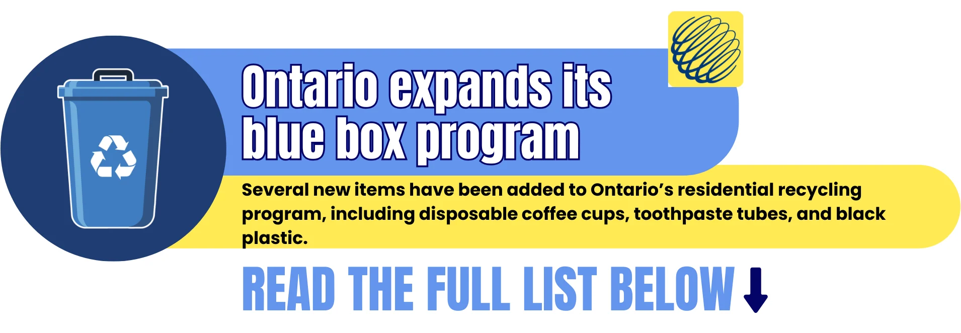 New blue bin program banner