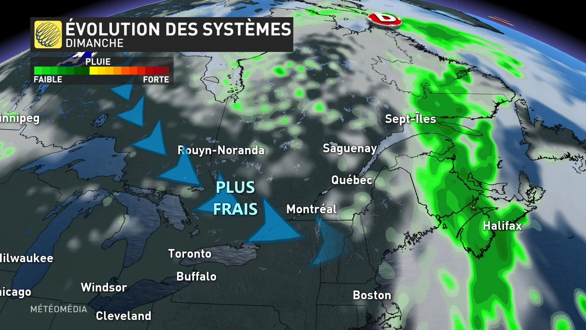 Cassure Québec - évolution des système (dimanche)