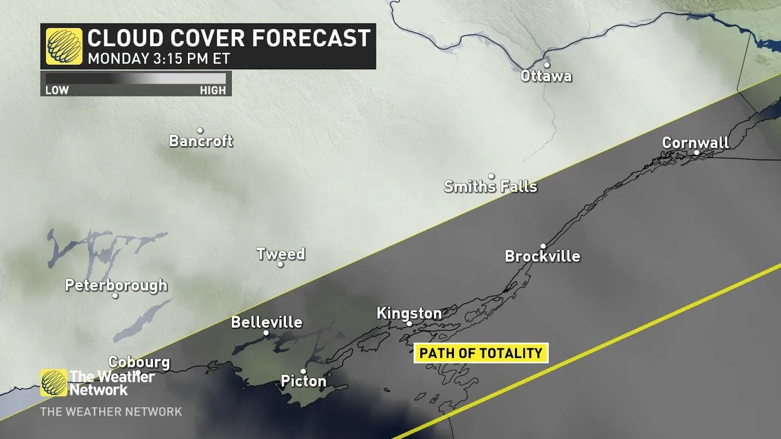 Eastern Ontario Eclipse Cloud Forecast April 7 2024
