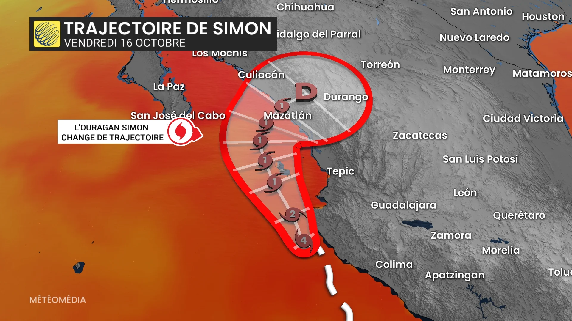 L'ouragan Simon modifie sa trajectoire : ce que ça change pour la suite