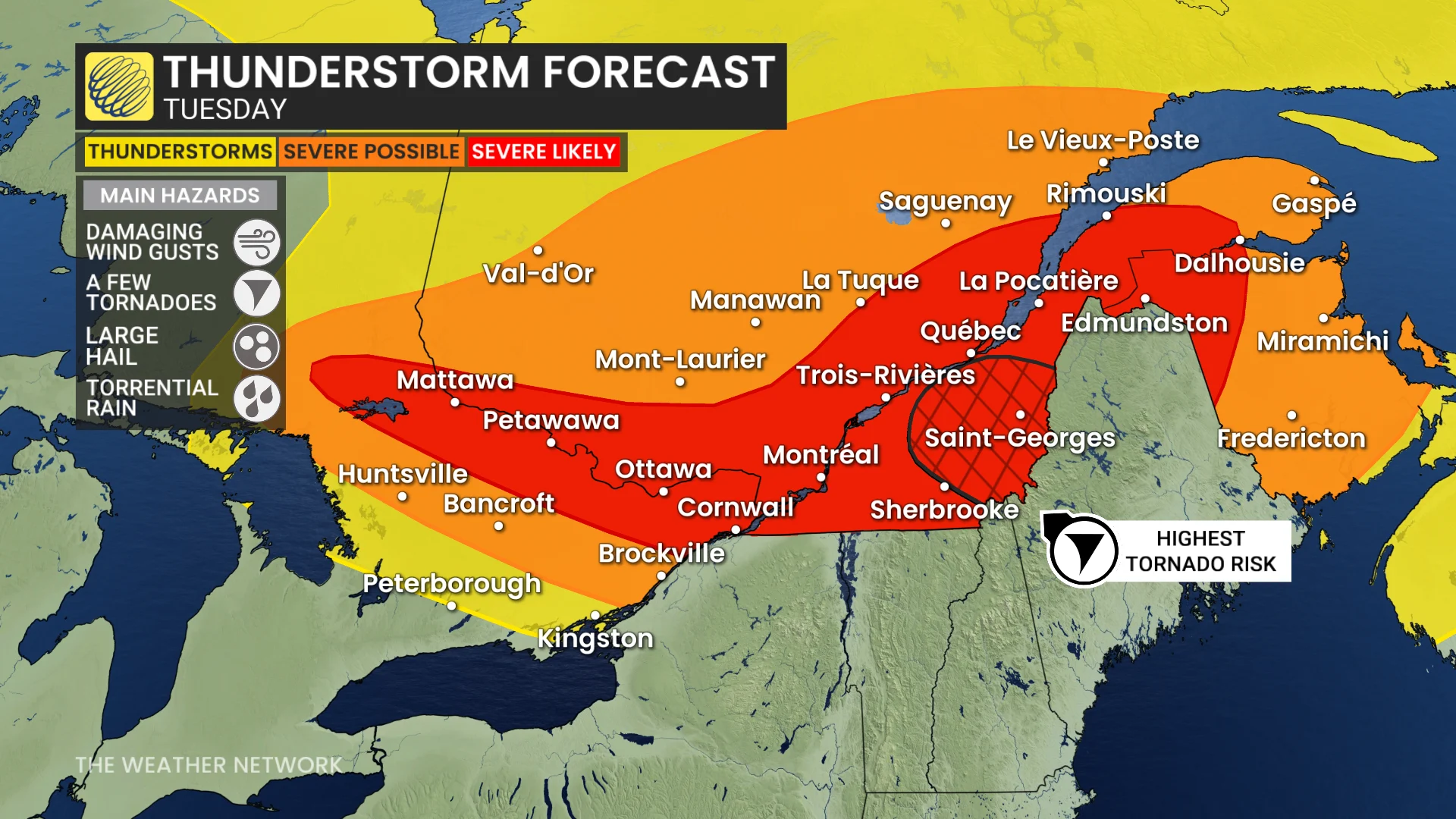 Baron - ONQC storm risk map UPDATED - July 14