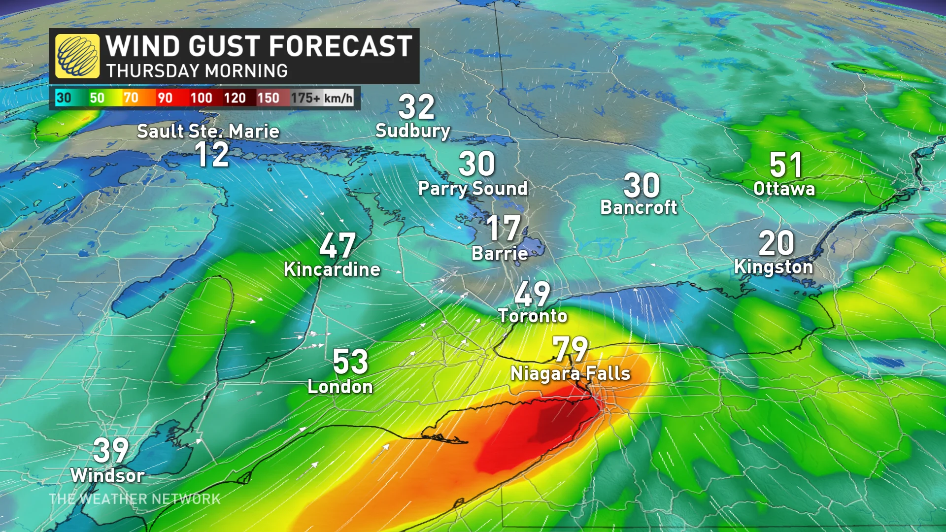 Baron - Thursday morning wind gust Ontario - Feb11