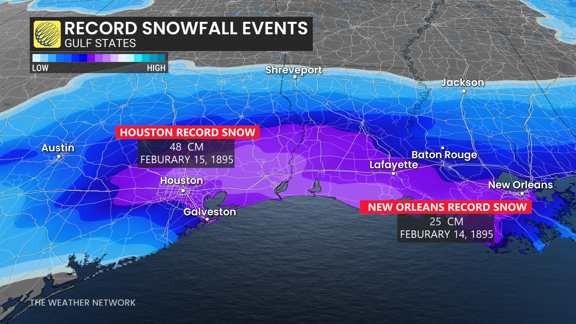 Gulf Coast Record Snows