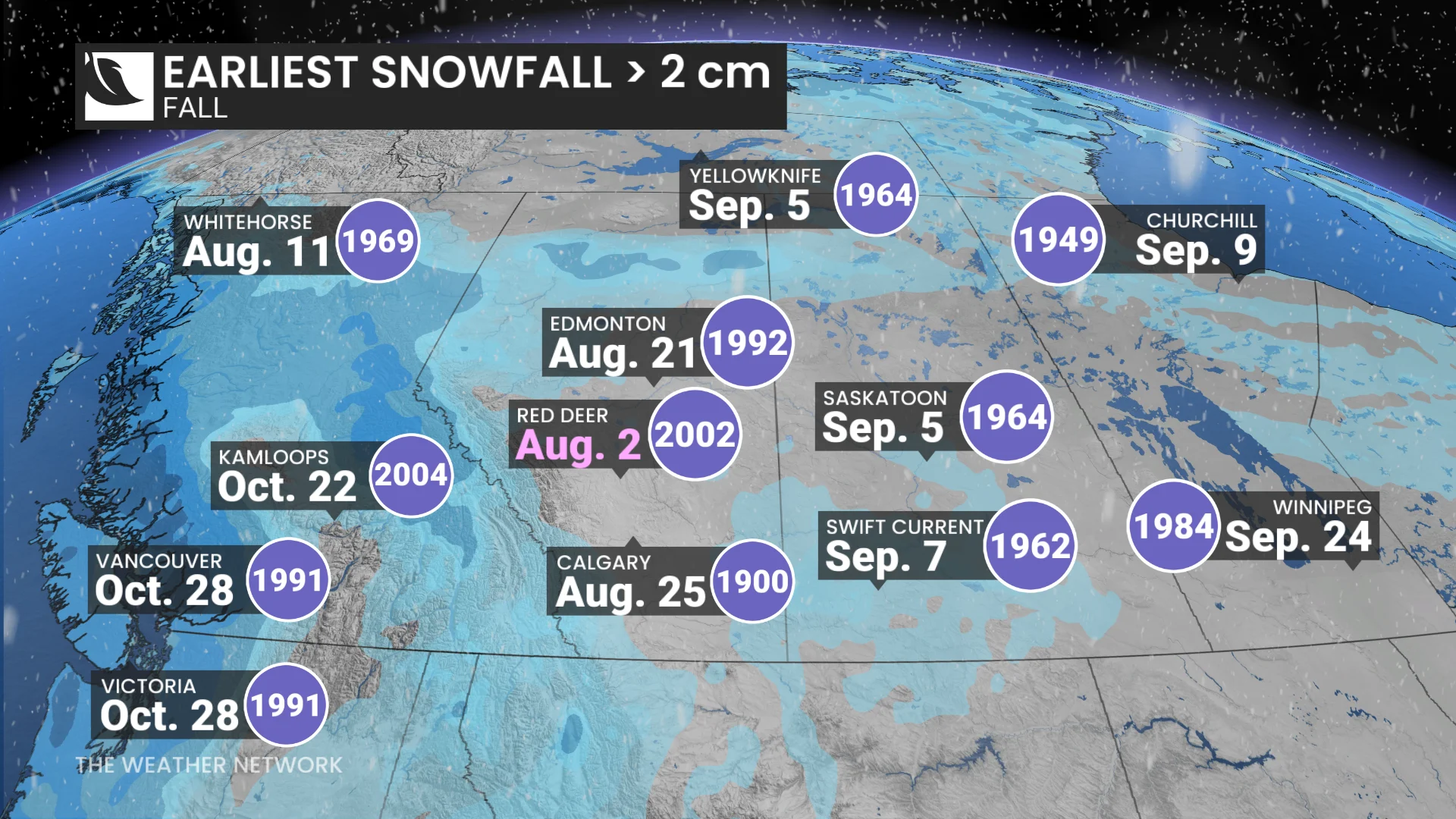 West Earliest Snowfall Over 2 CM
