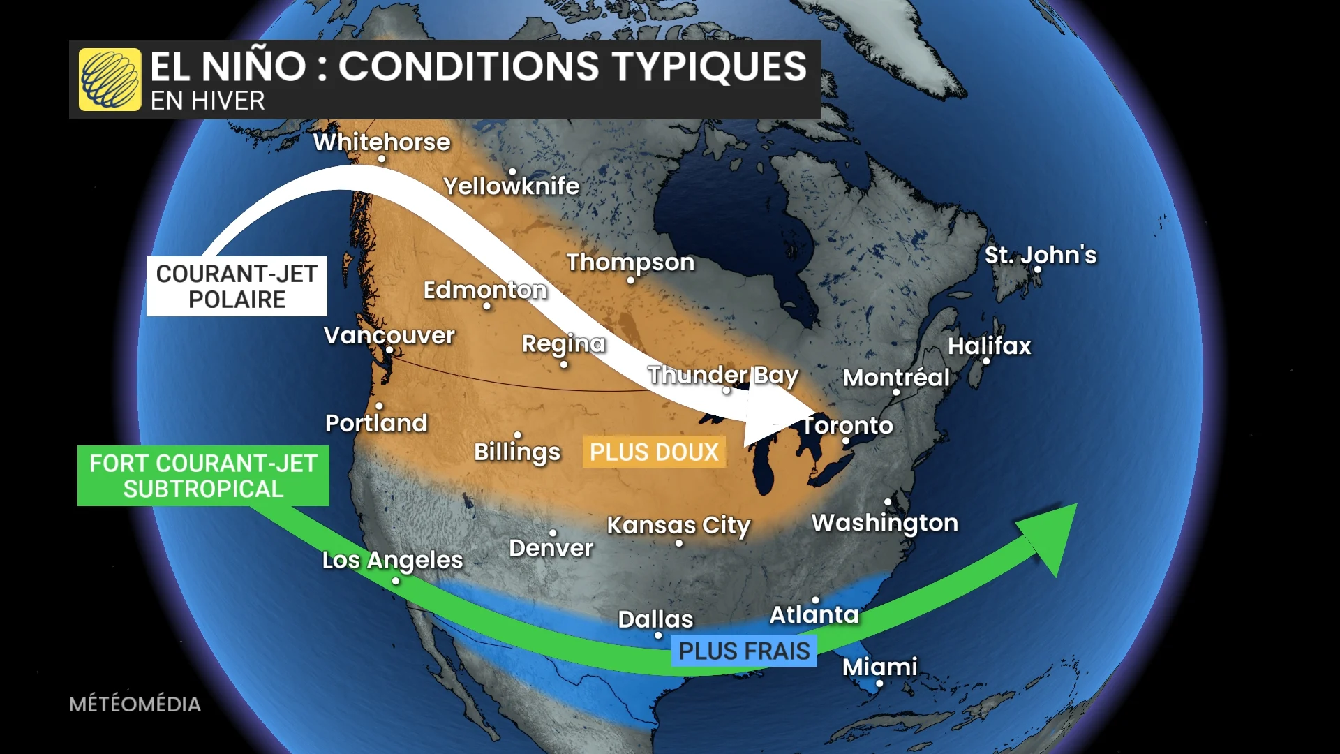 el nino conditions typiques courant jet