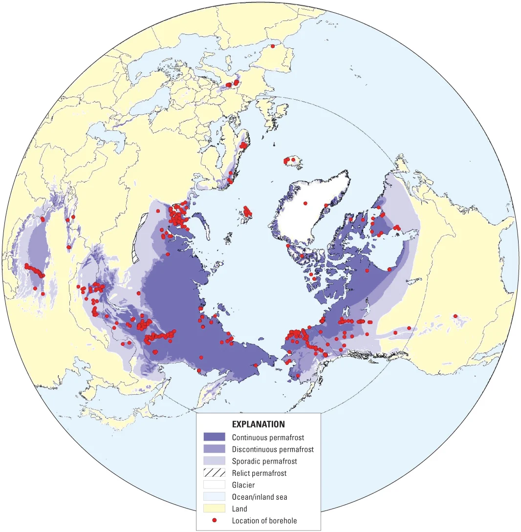 Map 1 Permafrost cover from USGS