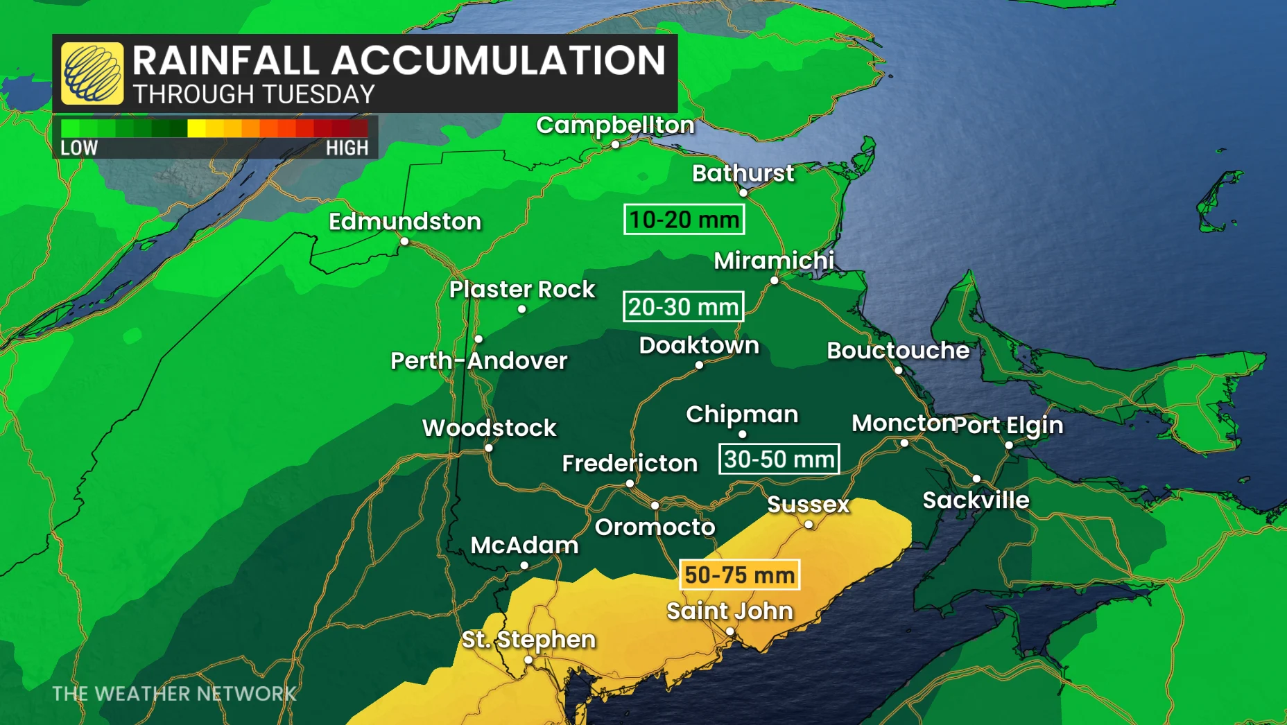Maritimes rainfall outlook