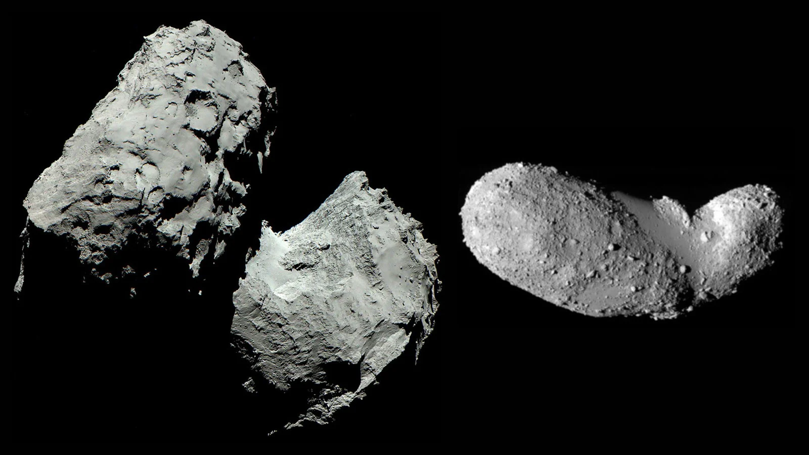Comet 67P Asteroid Itokawa