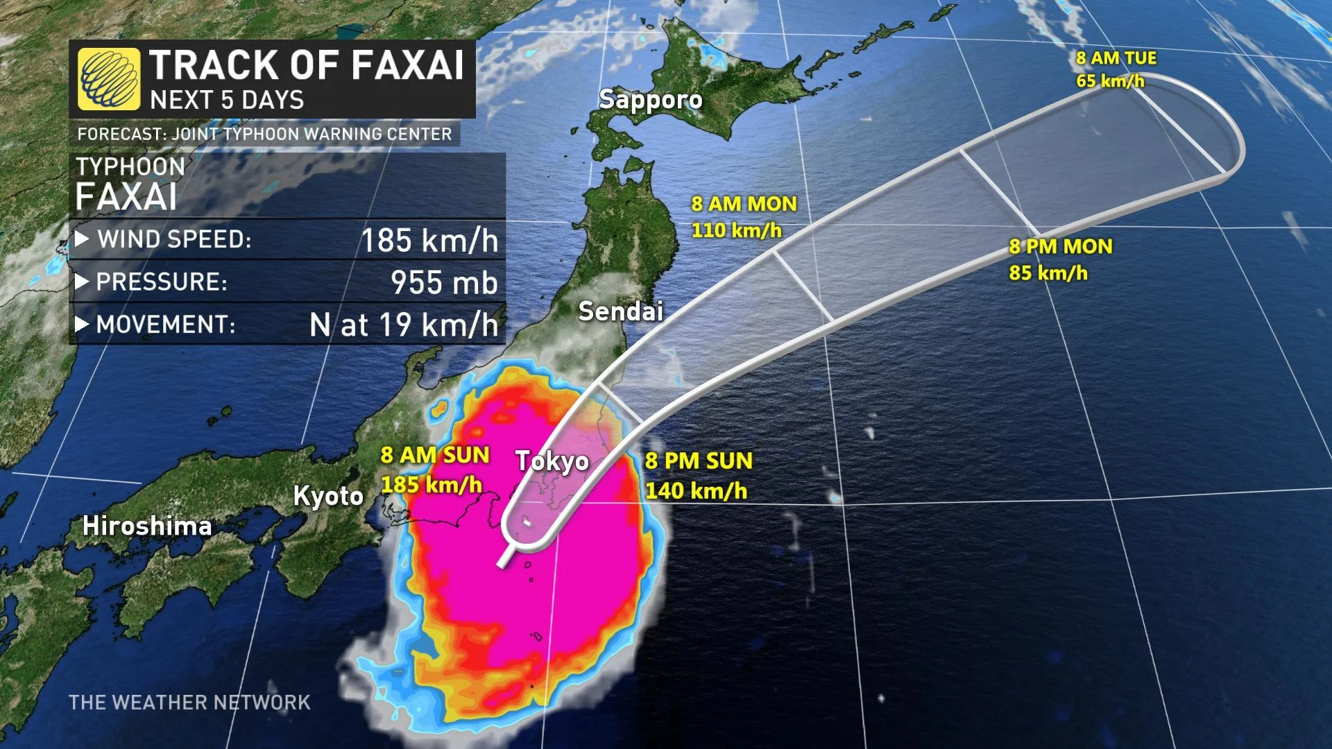 Typhoon Faxai targets Tokyo, over 110,000 ordered to evacuate
