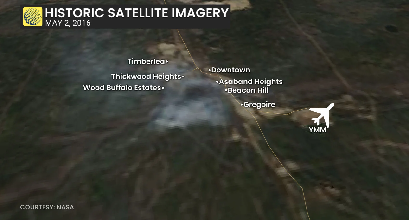 May 2, 2016 Fort McMurray, Alta., wildfire satellite imagery/NASA