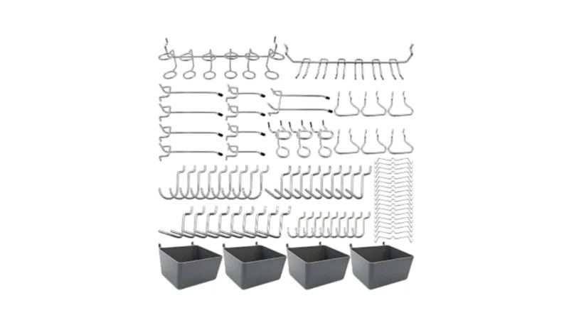 Amazon, pegboard hangers, CANVA, garage or shed