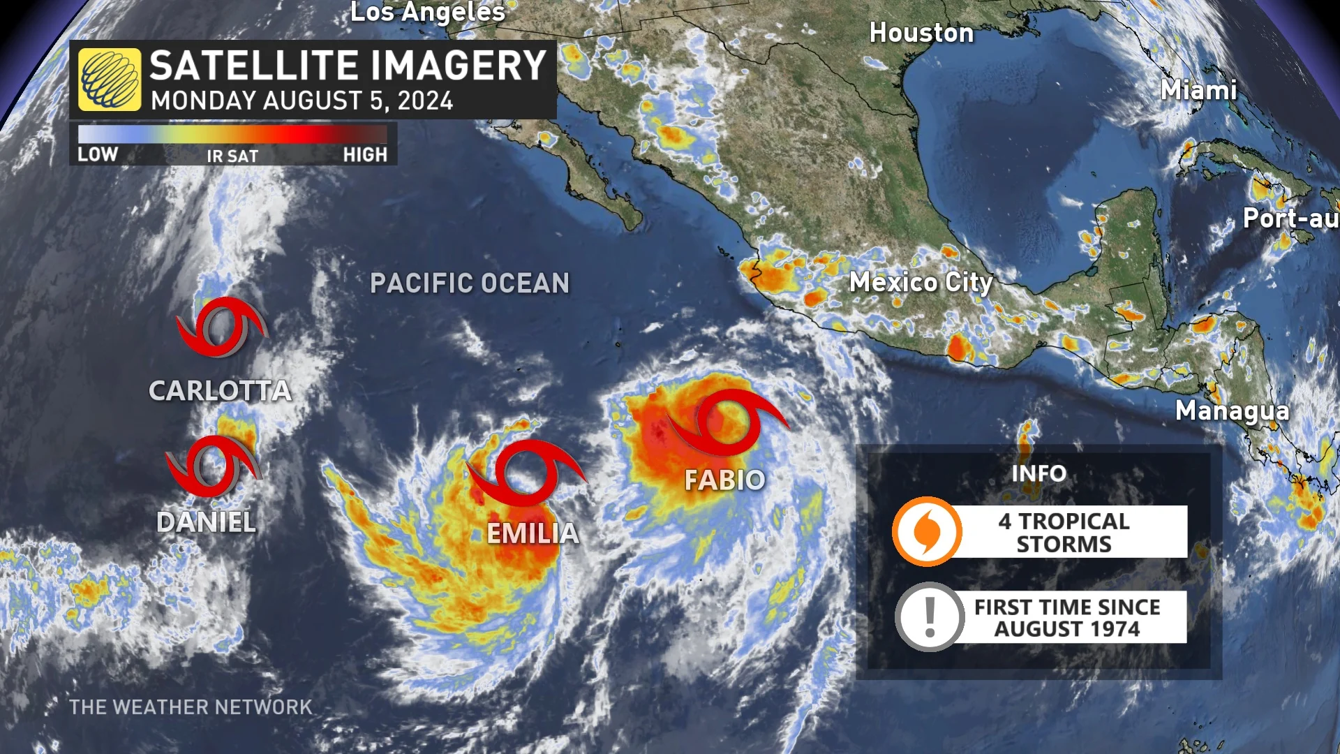 Satellite imagery Pacific Ocean Aug. 5, 2024