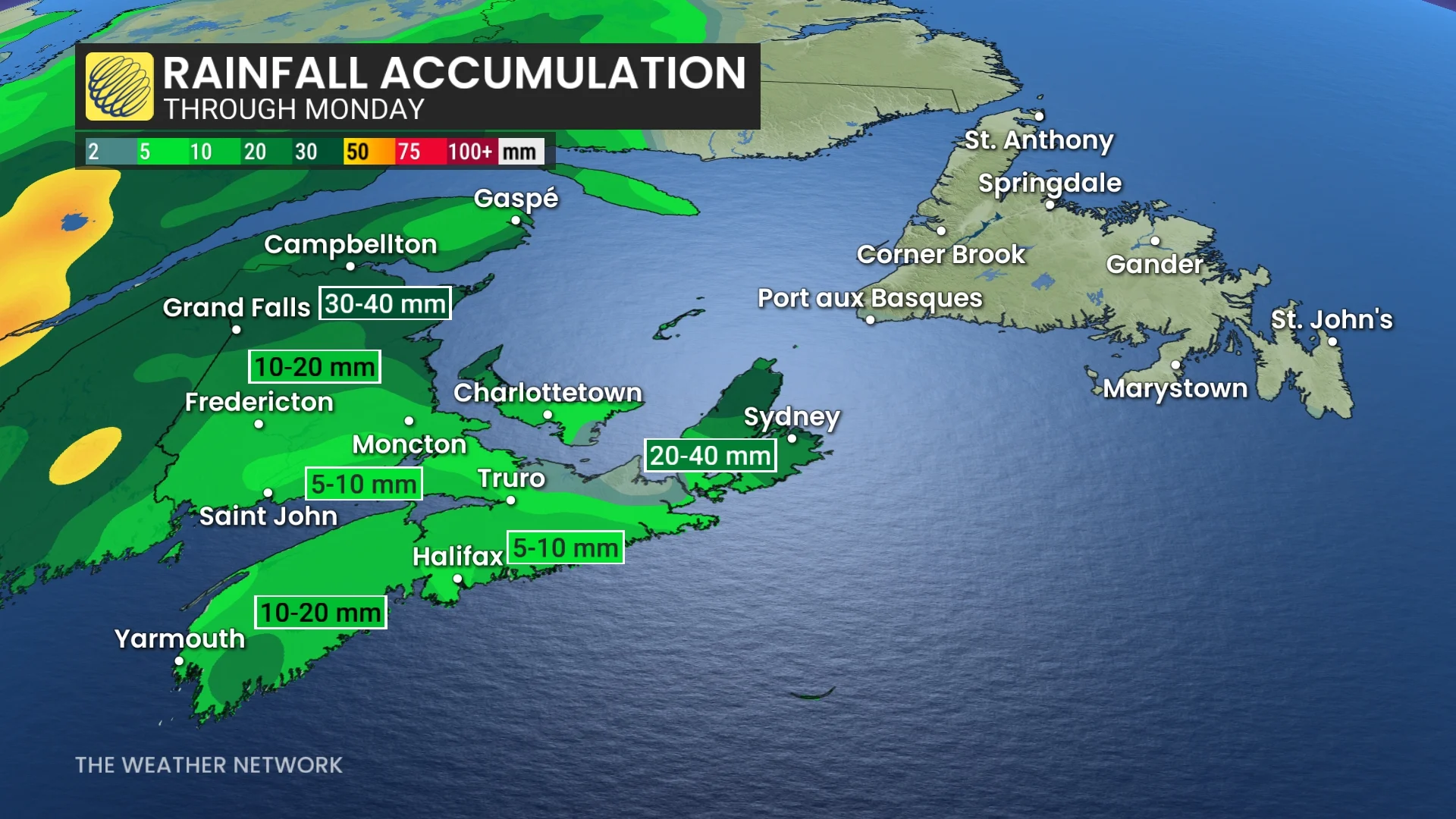 Barron - Monday Maritimes Rainfall