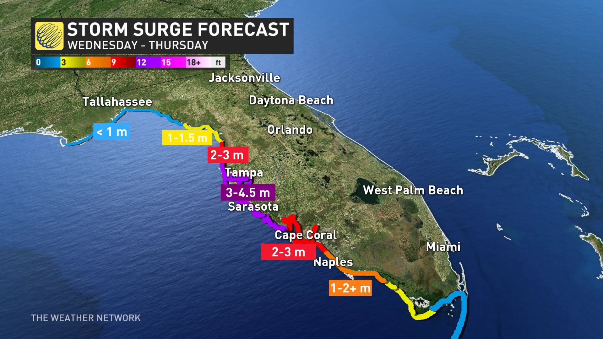 Milton storm surge forecast Wednesday to Thursday_Oct. 7