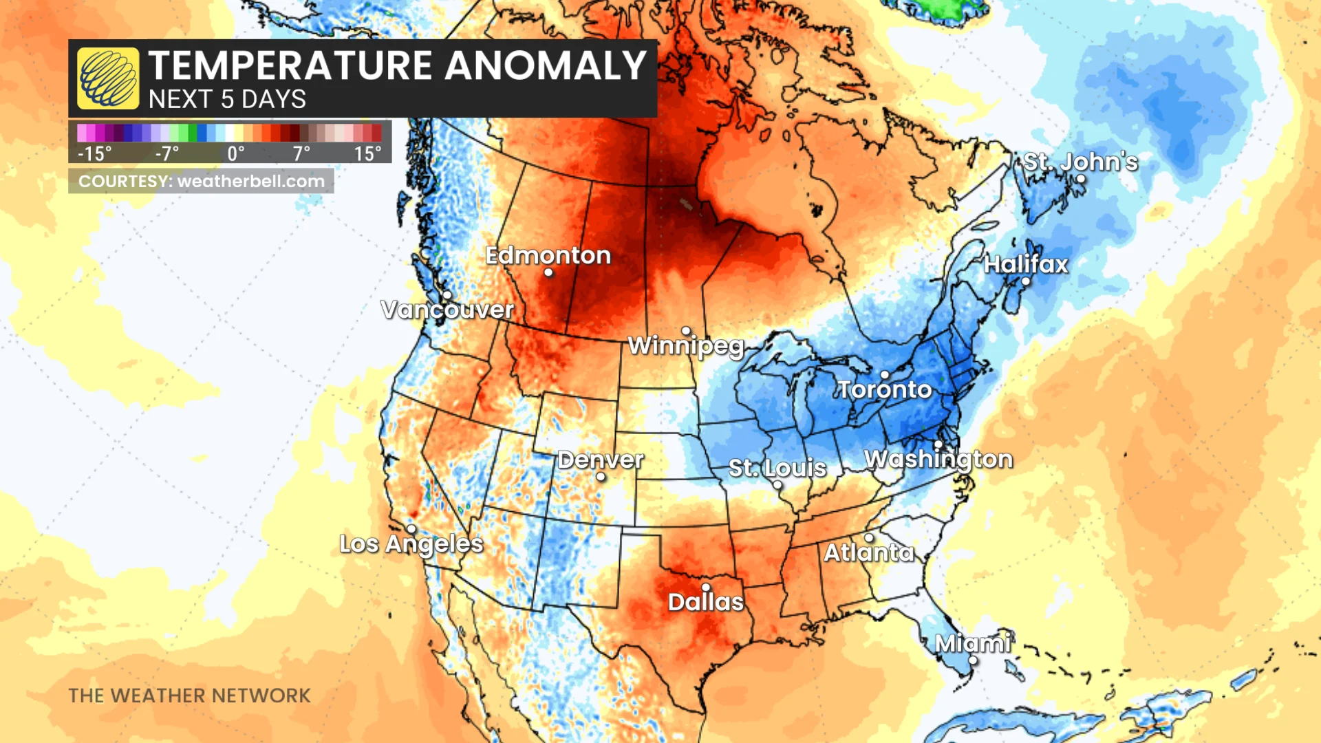 Baron - Eastern Canada temperature anomaly - Sept 21