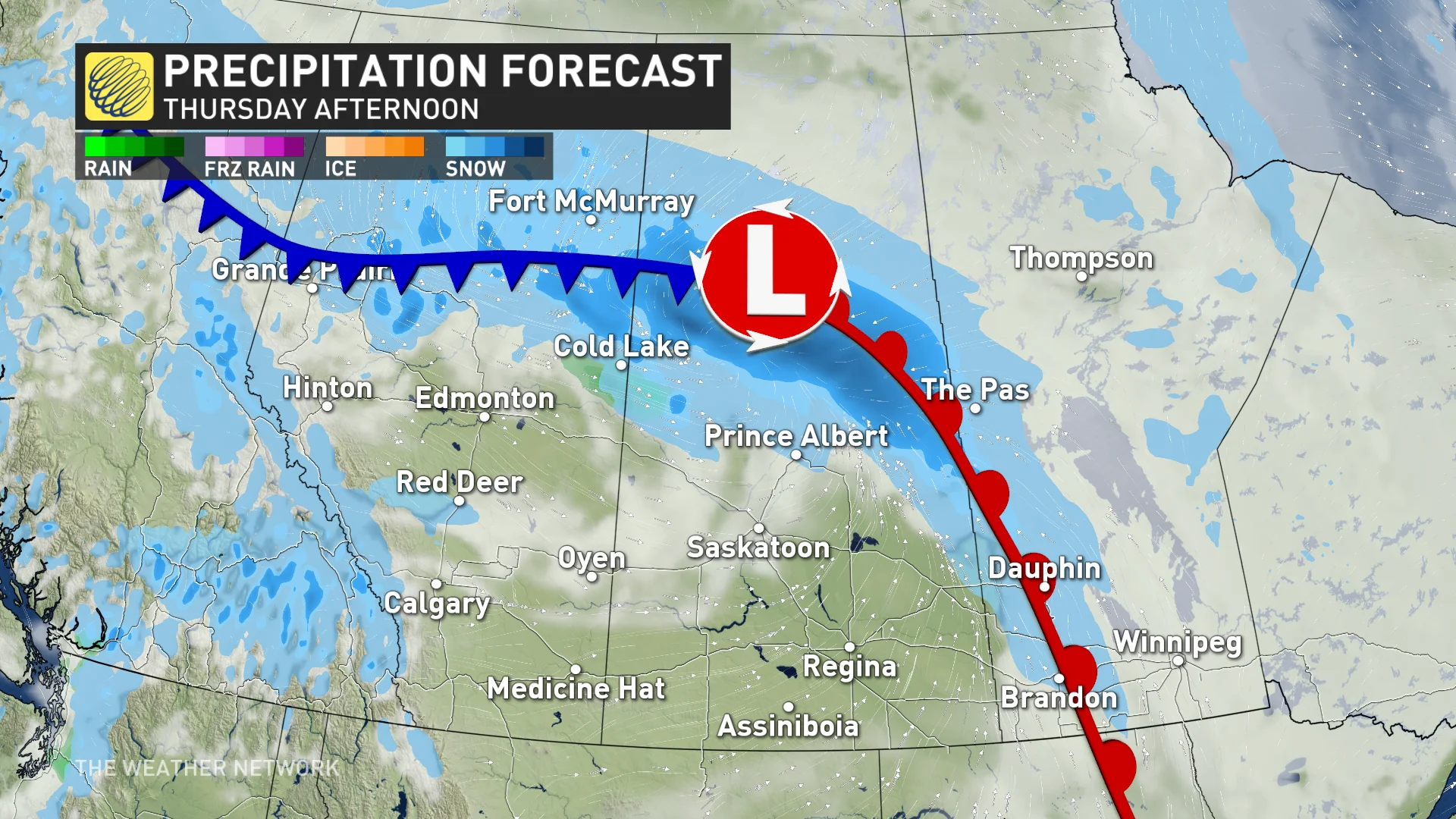 Baron - Prairie precipitation Thursday afternoon - Jan15