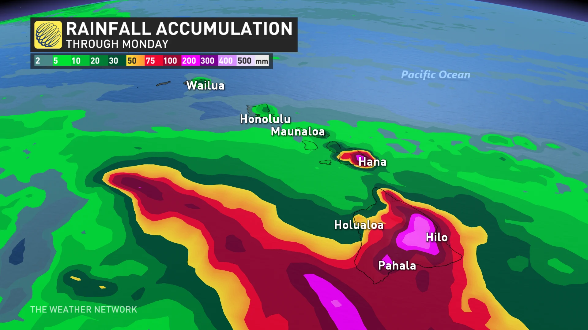 Tropical Storm Hone forecast rainfall