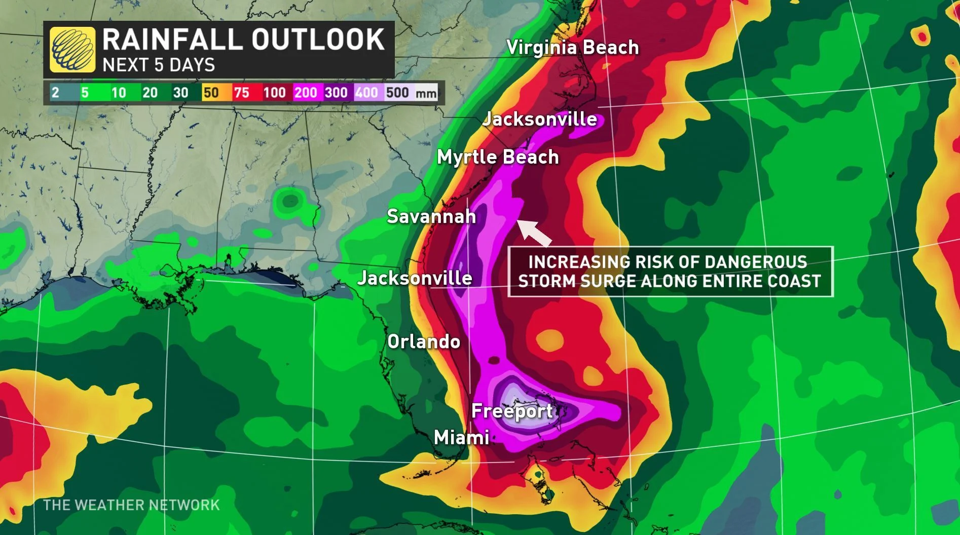 dorian rainfall totals