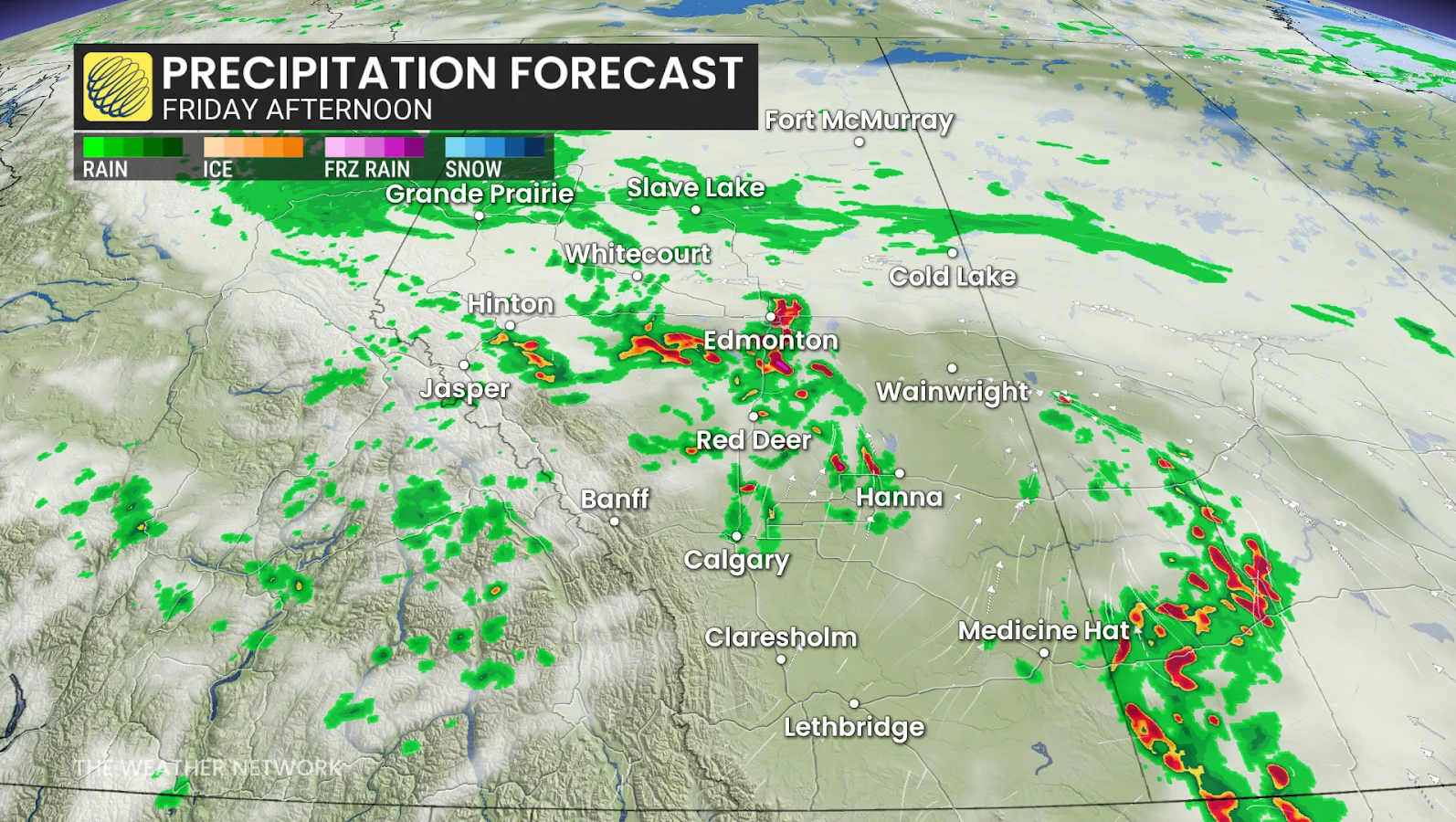 Rain, Precipitation, Friday, Forecast, Rainfall, Prairies, Saskatchewan, BC, June 13, 2025. (The Weather Network/Rachel Modestino)
