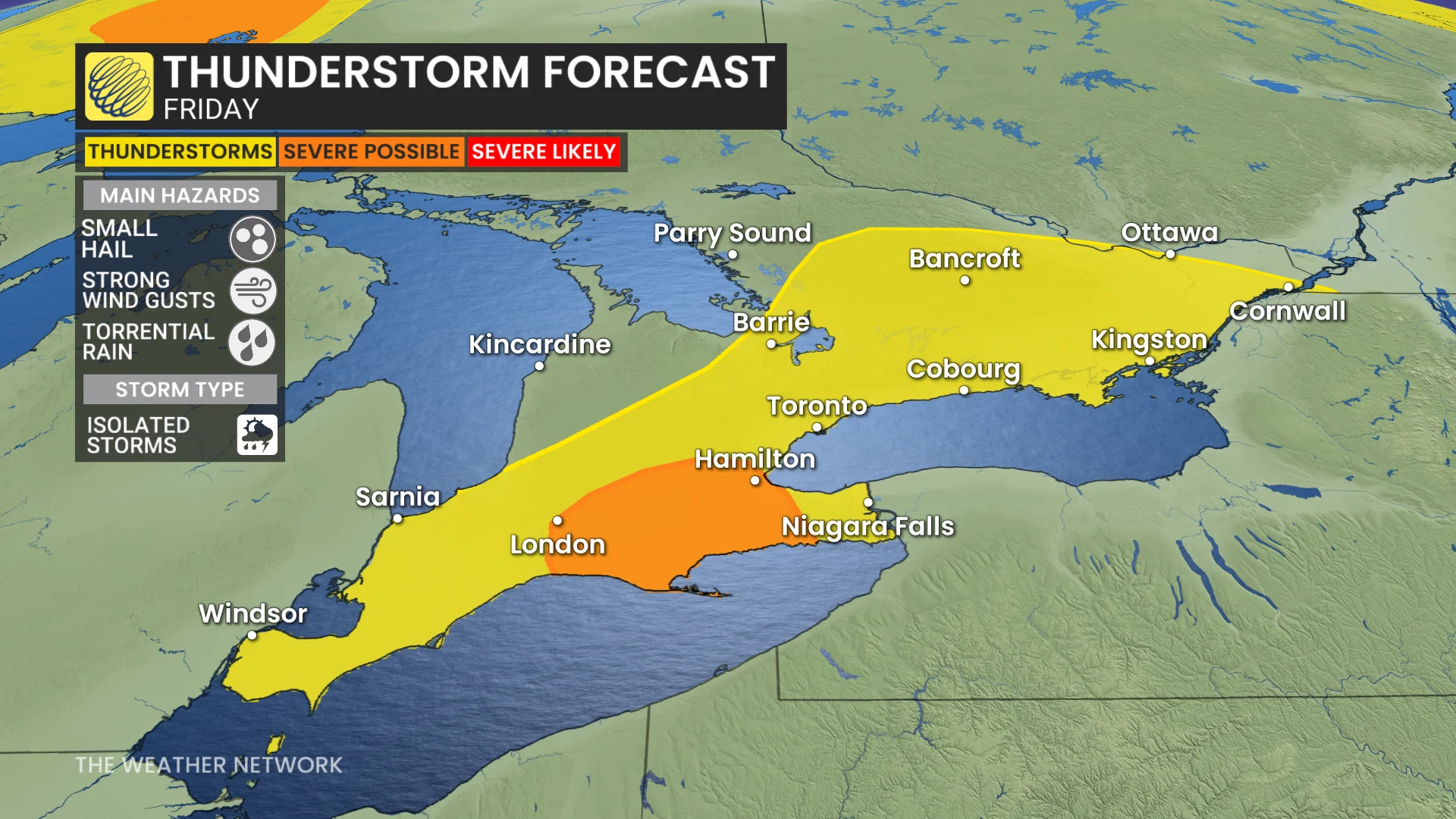 Baron - Friday thunderstorm risk Ontario - July 10