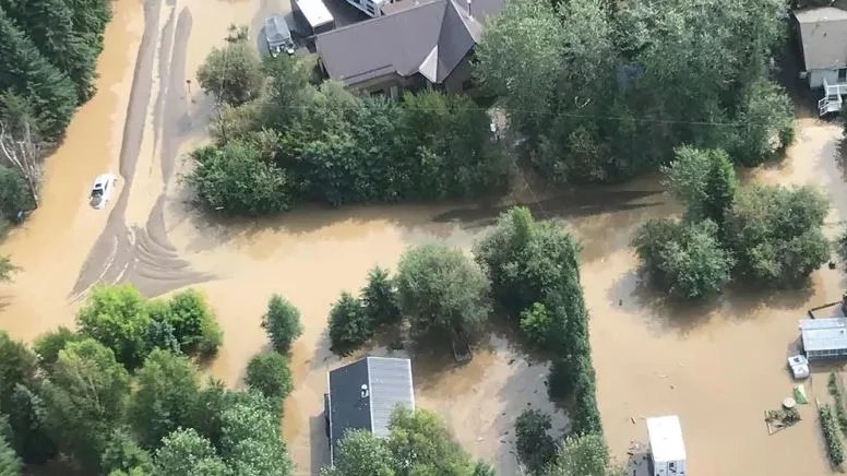 Cars flooded roads alberta cbc slave lake 2