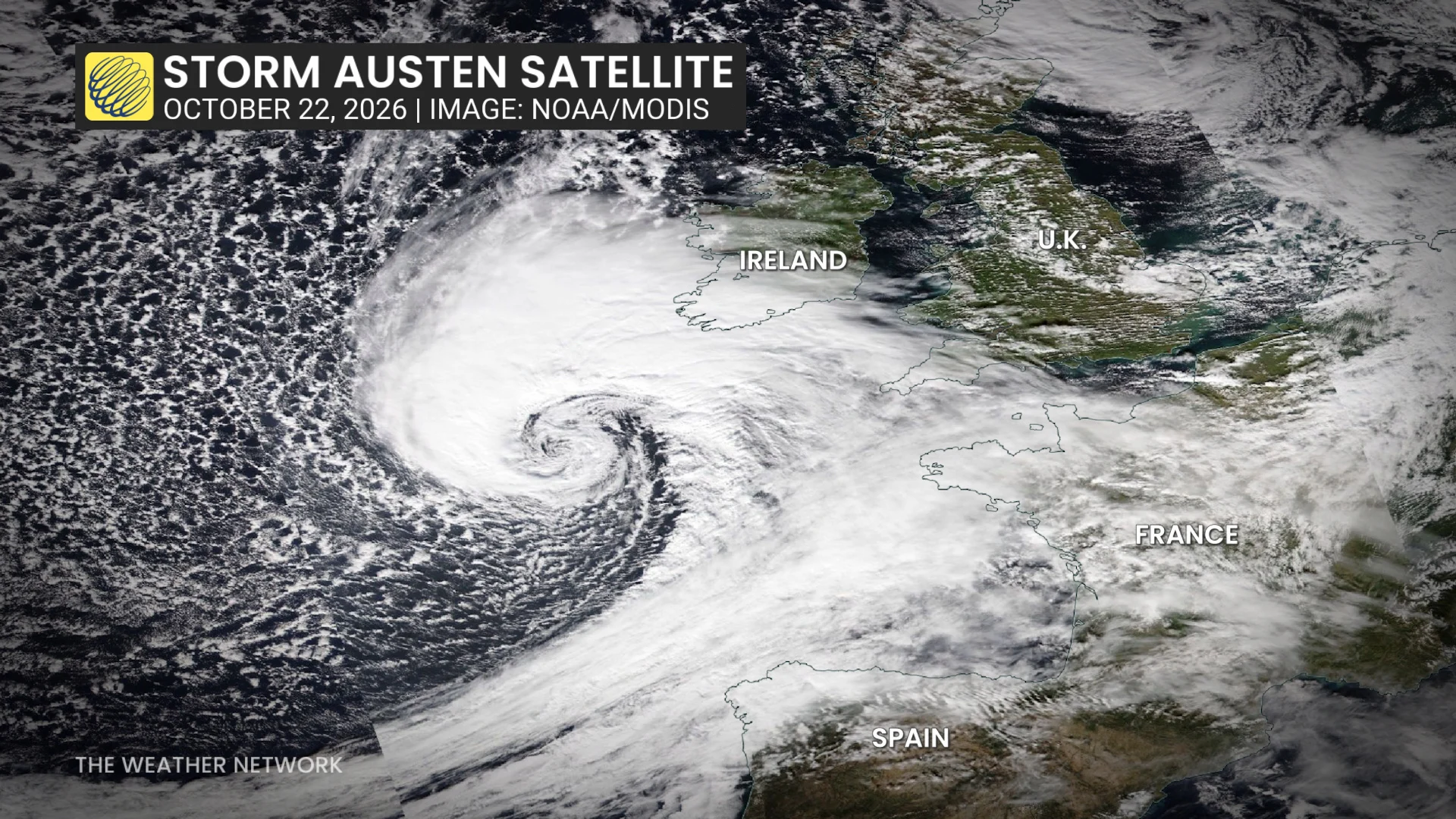 Storm Austen Satellite Europe October 22 2026