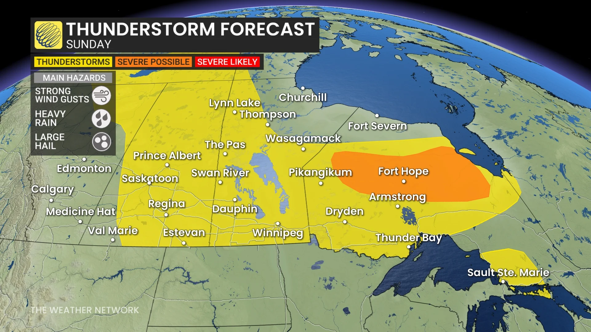 Prairies storm risk Sunday