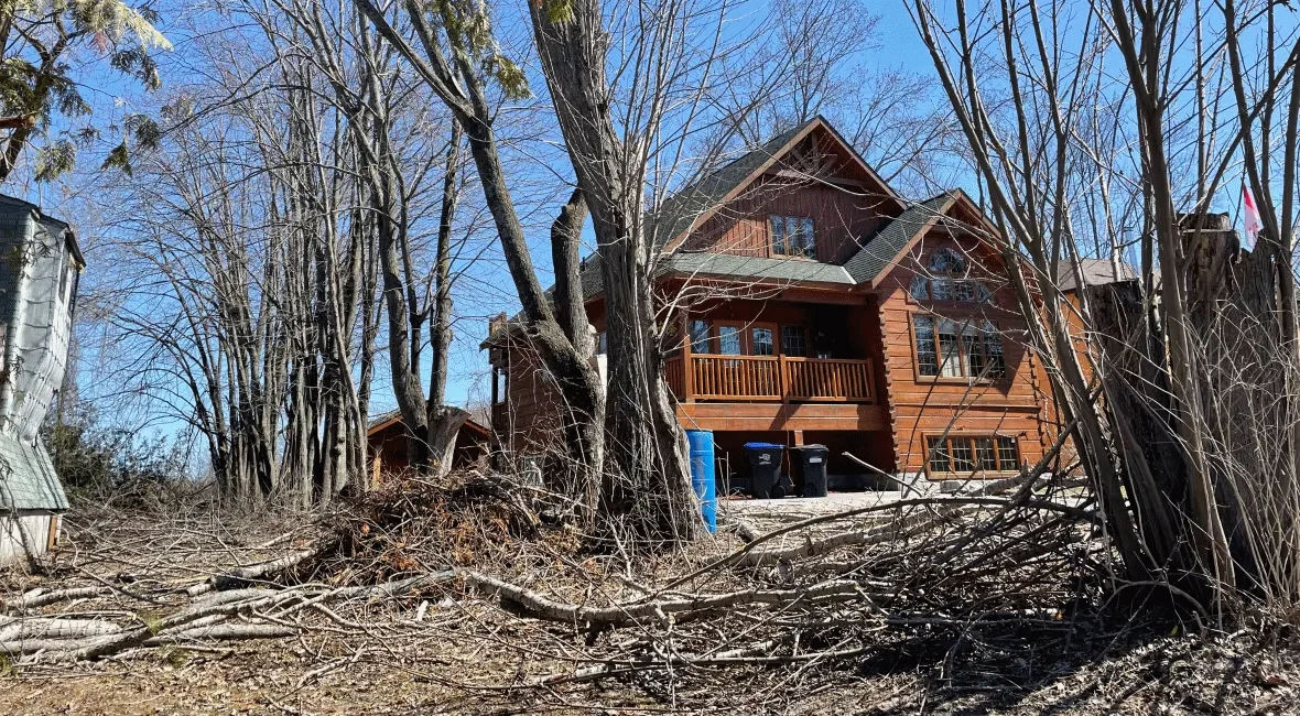 (CBC) Ice storm damage Brechin Ontario April 2025
