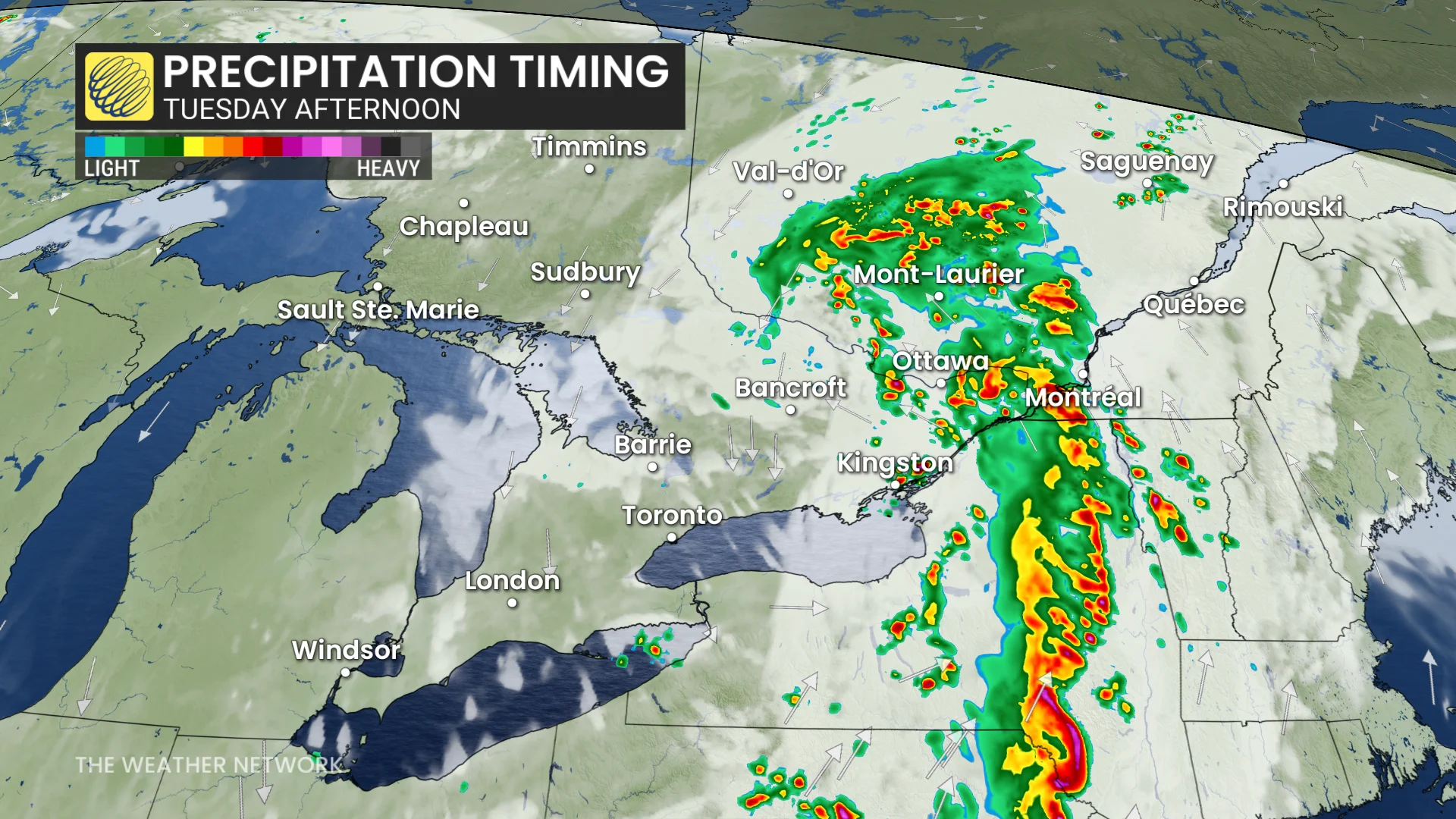 Ontario and Quebec Tuesday afternoon forecast storms - July 28, 2026
