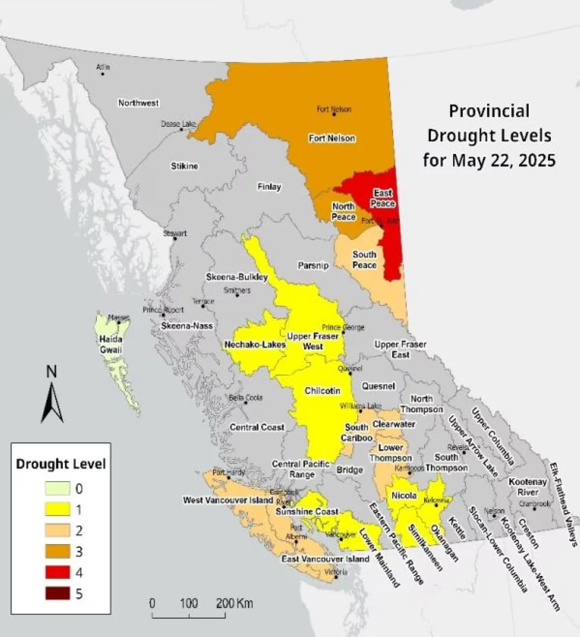 Drought, BC, British Columbia, Snow, Melting, Concern, May 23, 2025. (B.C. Ministry of Water, Land and Resource Stewardship)