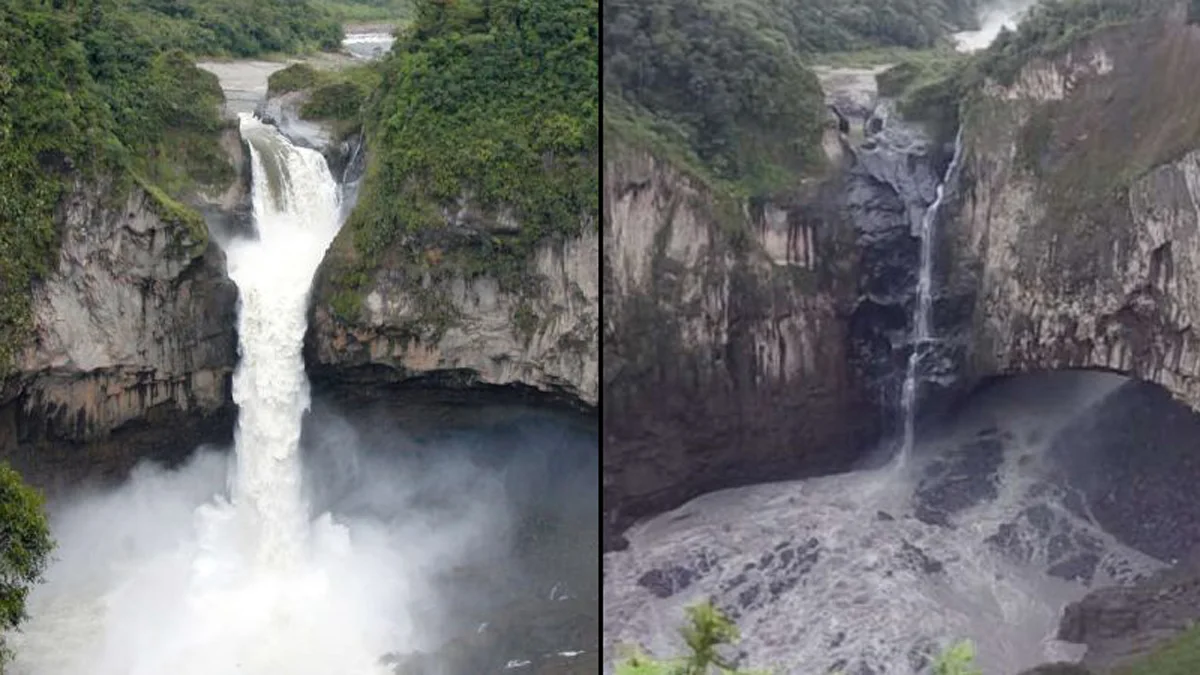 Immense sinkhole causes Ecuador's tallest waterfall to suddenly vanish