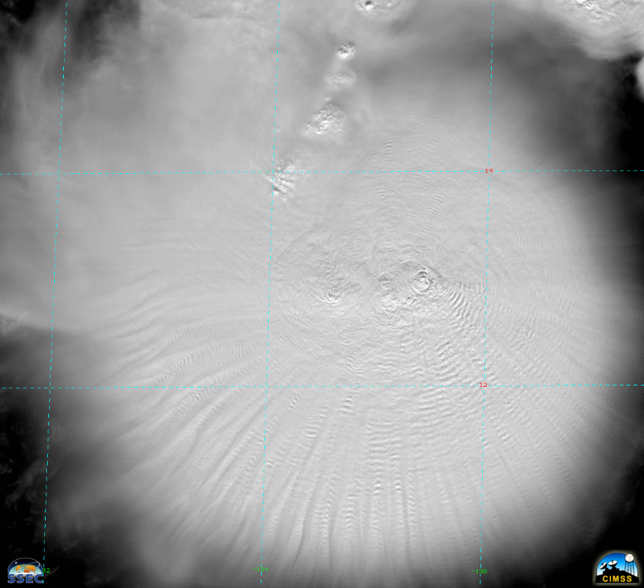 (NOAA/CIMSS/UW-Madison) Typhoon Kammuri overshooting tops November 2019
