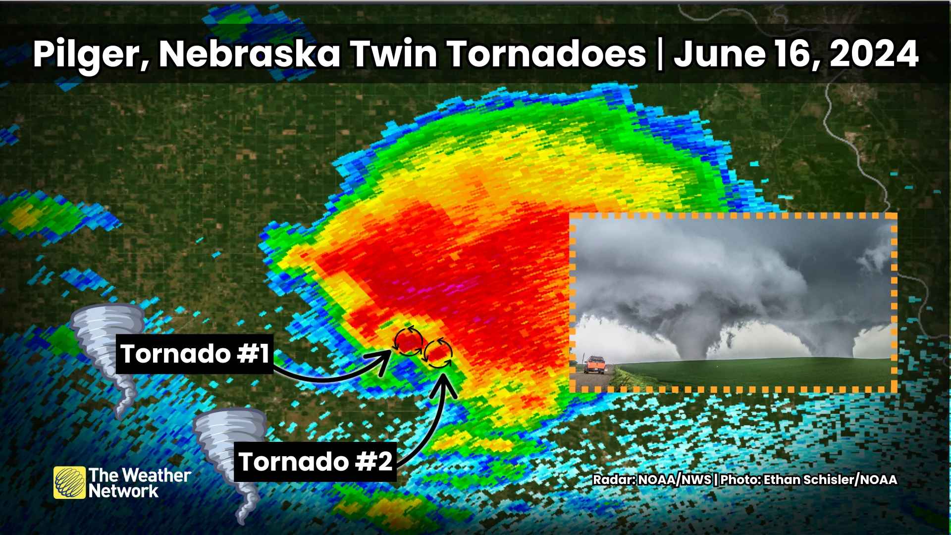 Pilger Nebraska Twin Tornadoes June 16 2014