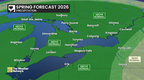 Canada S 2026 Spring Forecast The Weather Network Baron ONSouth Precip SpringFX 2026 