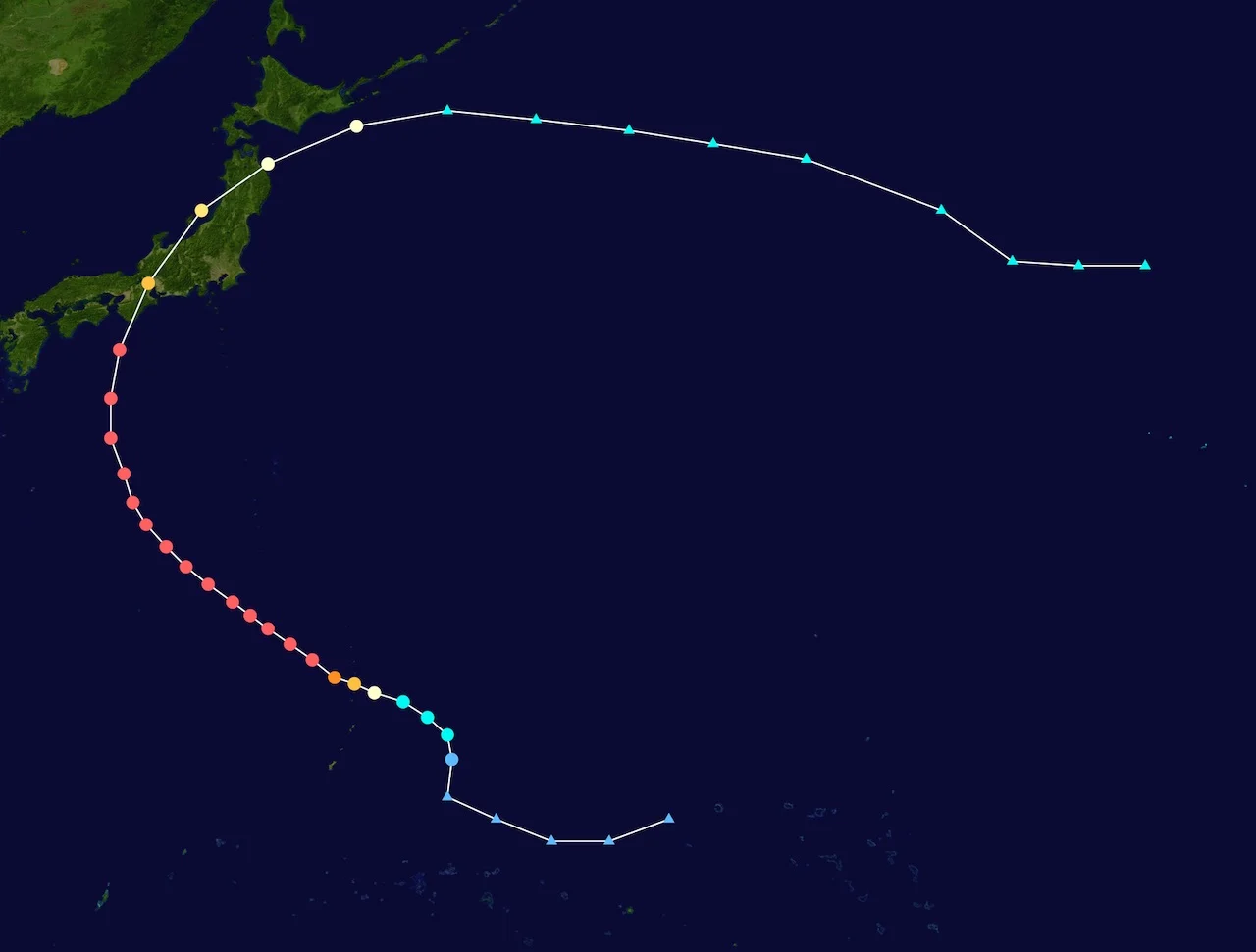 Typhoon Vera track