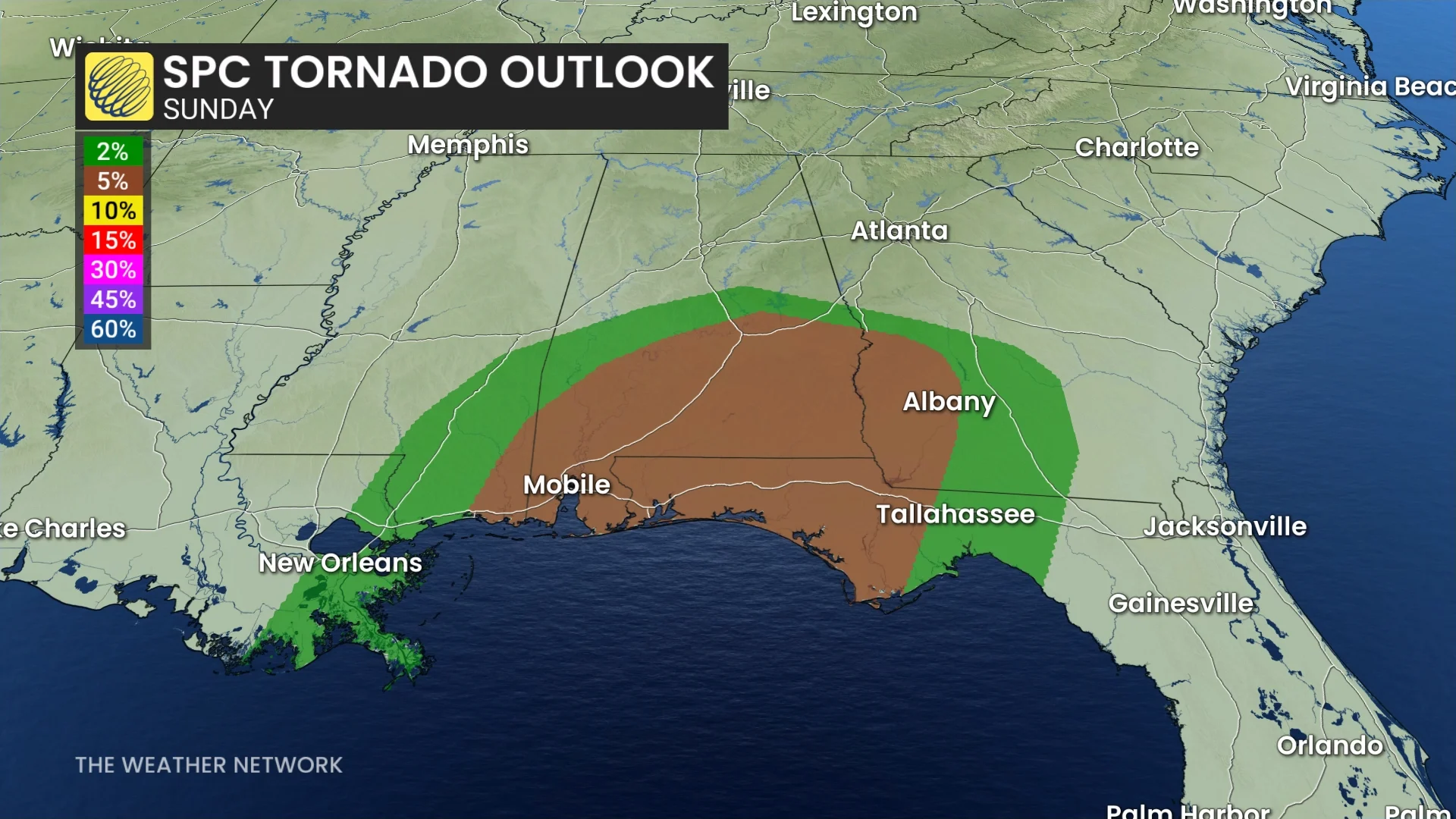 US Tornado Outlook Sunday