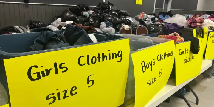 CBC: Peter Ballantyne Cree Nation has an evacuation centre set up in Prince Albert. (Cameron MacIntosh/CBC)