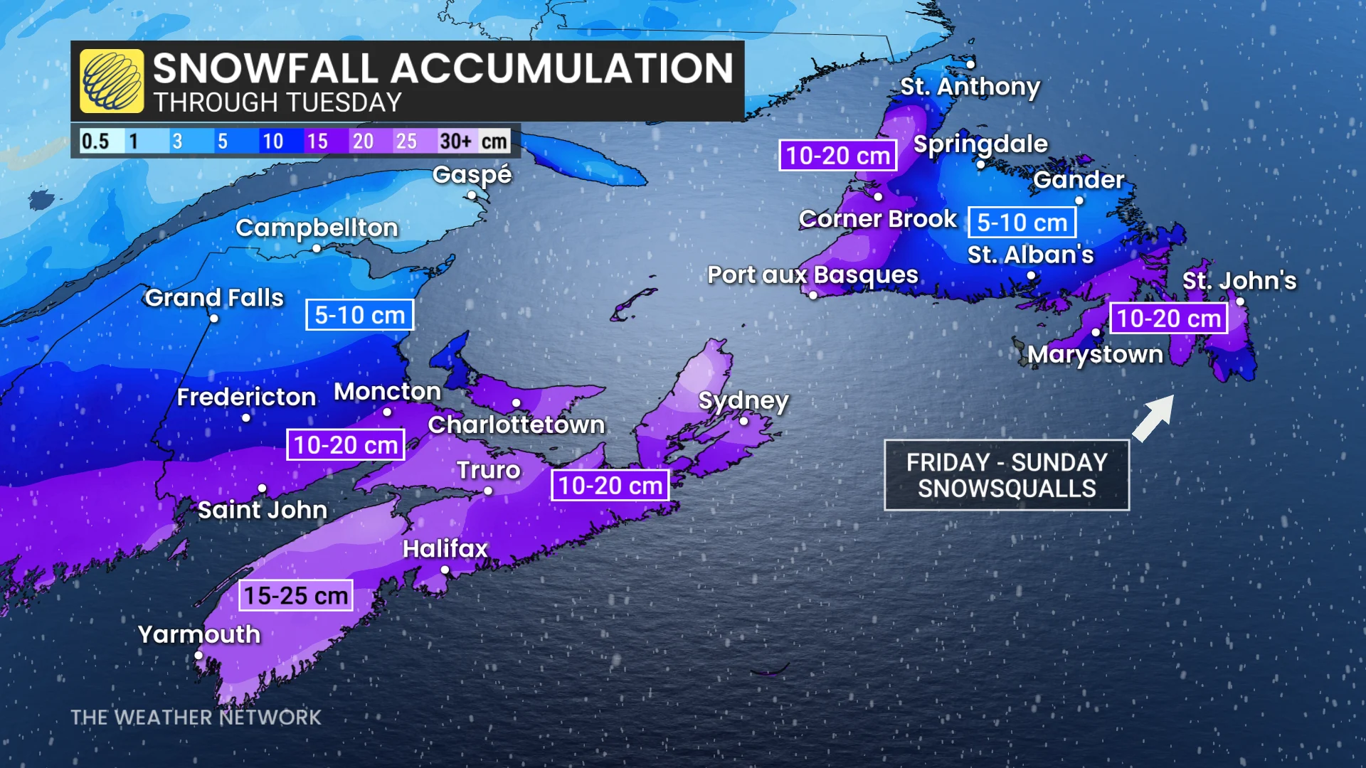 Baron - Atlantic Canada snowfall - Jan 23