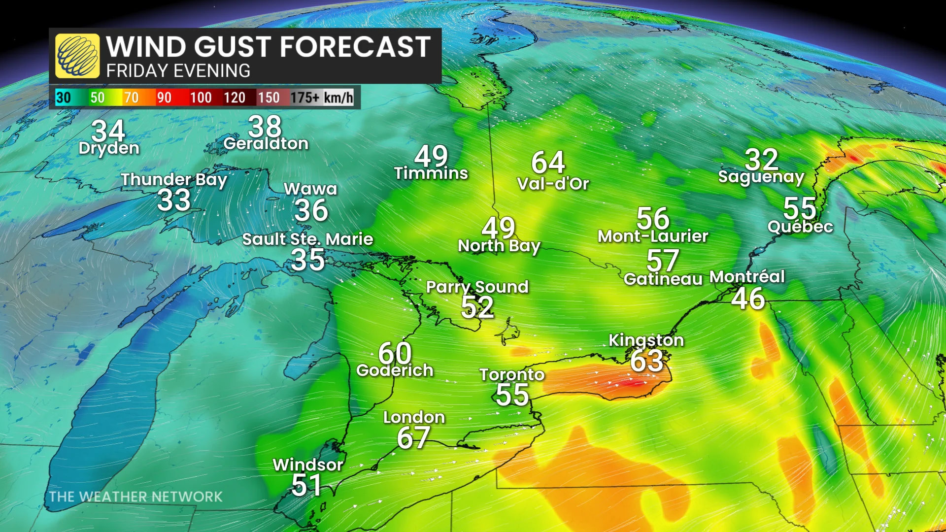 Baron - Ontario Friday evening winds - Oct30