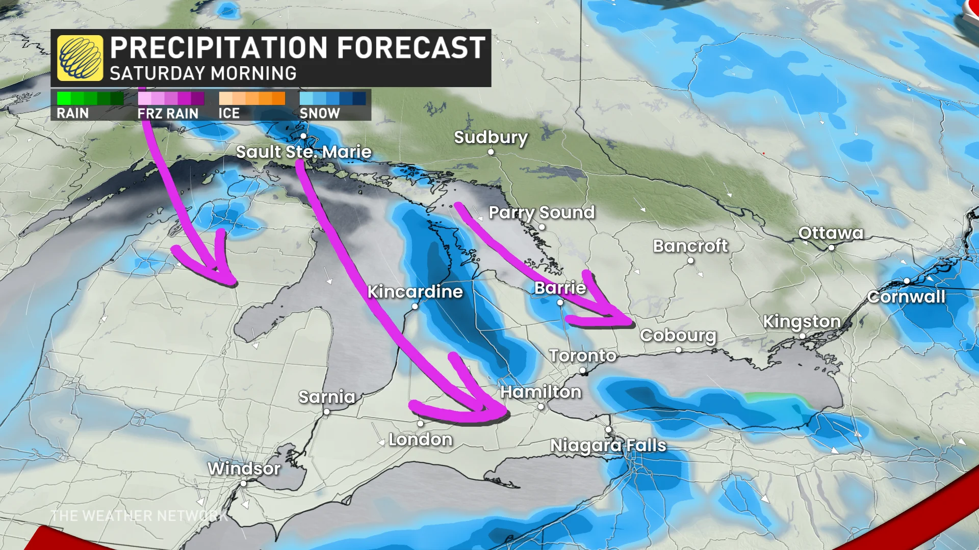 Baron - Ontario Saturday morning precip - Nov 25