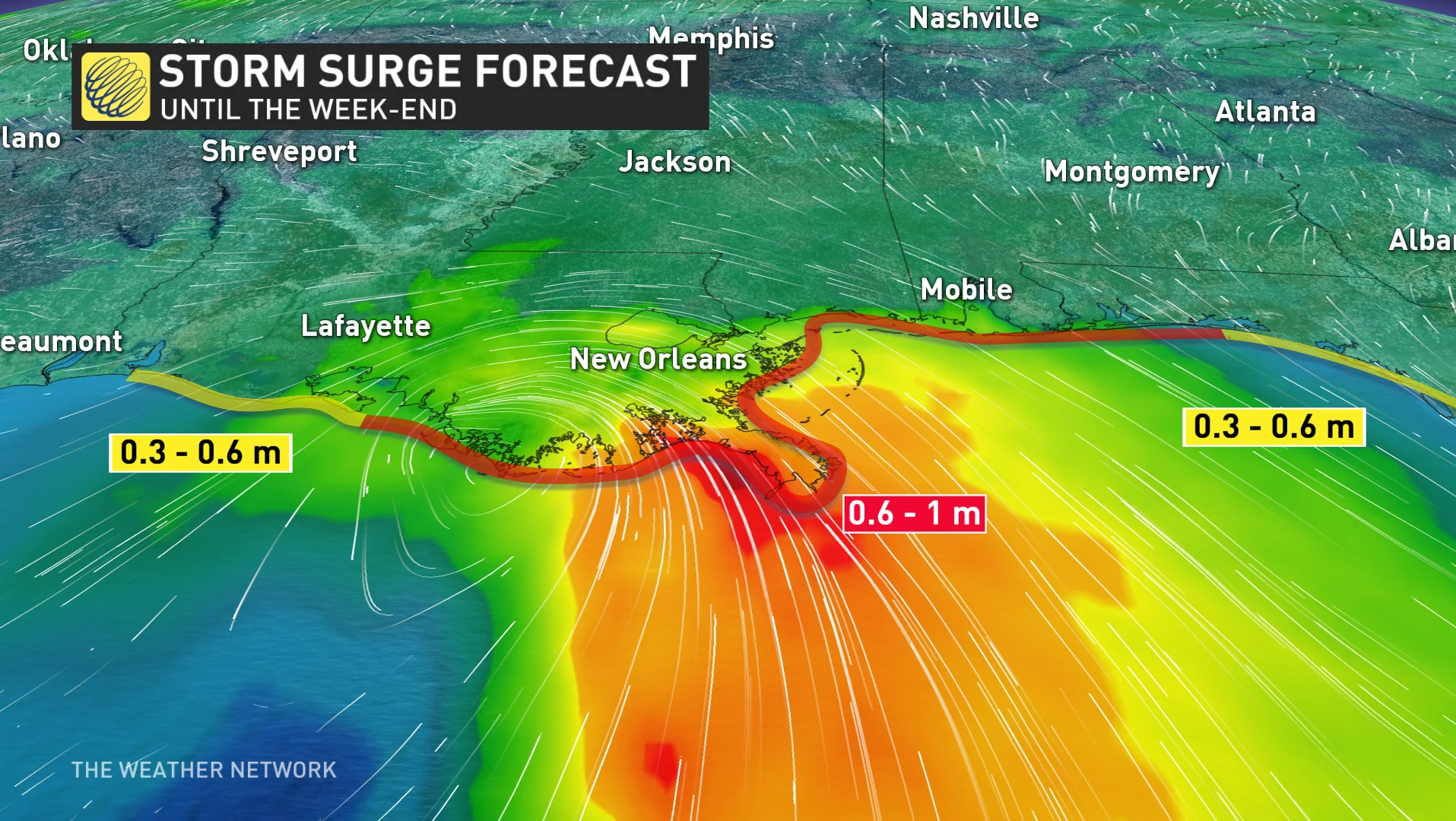 June 18 2021 PM PTC3 Storm Surge Map