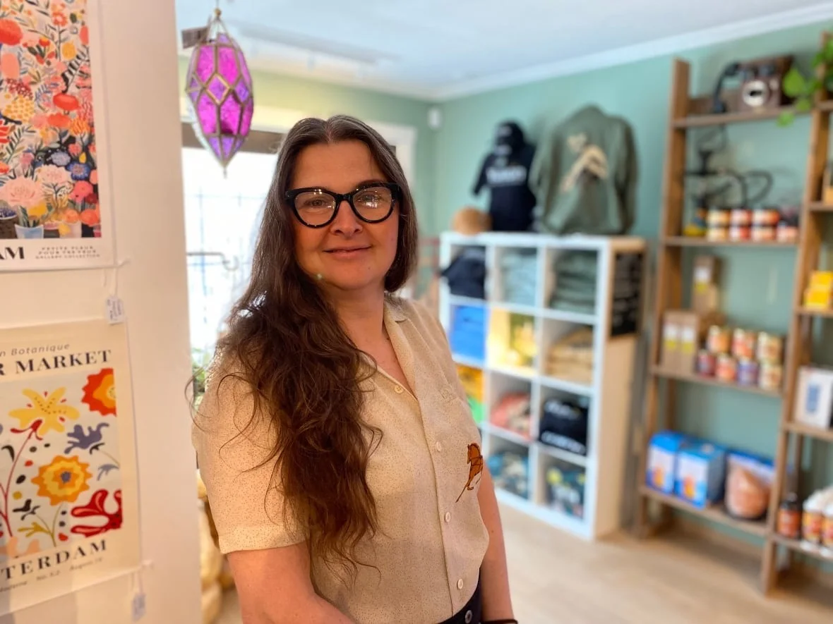 Anna Radzimirska lives in Henderson Corner, an area near Dawson City that's been under an evacuation alert since Friday. 'It is a little bit scary but we've been lucky so far and I'm hoping that continues.' (Chris MacIntyre/CBC)