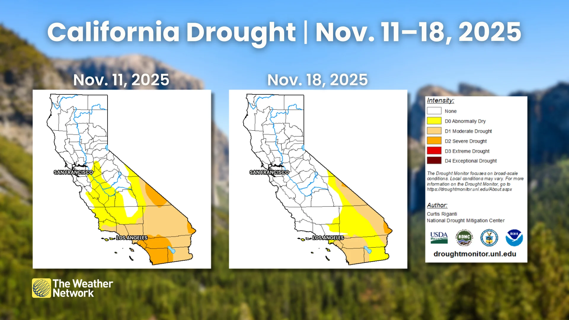 California November 2025 Drought Comparison