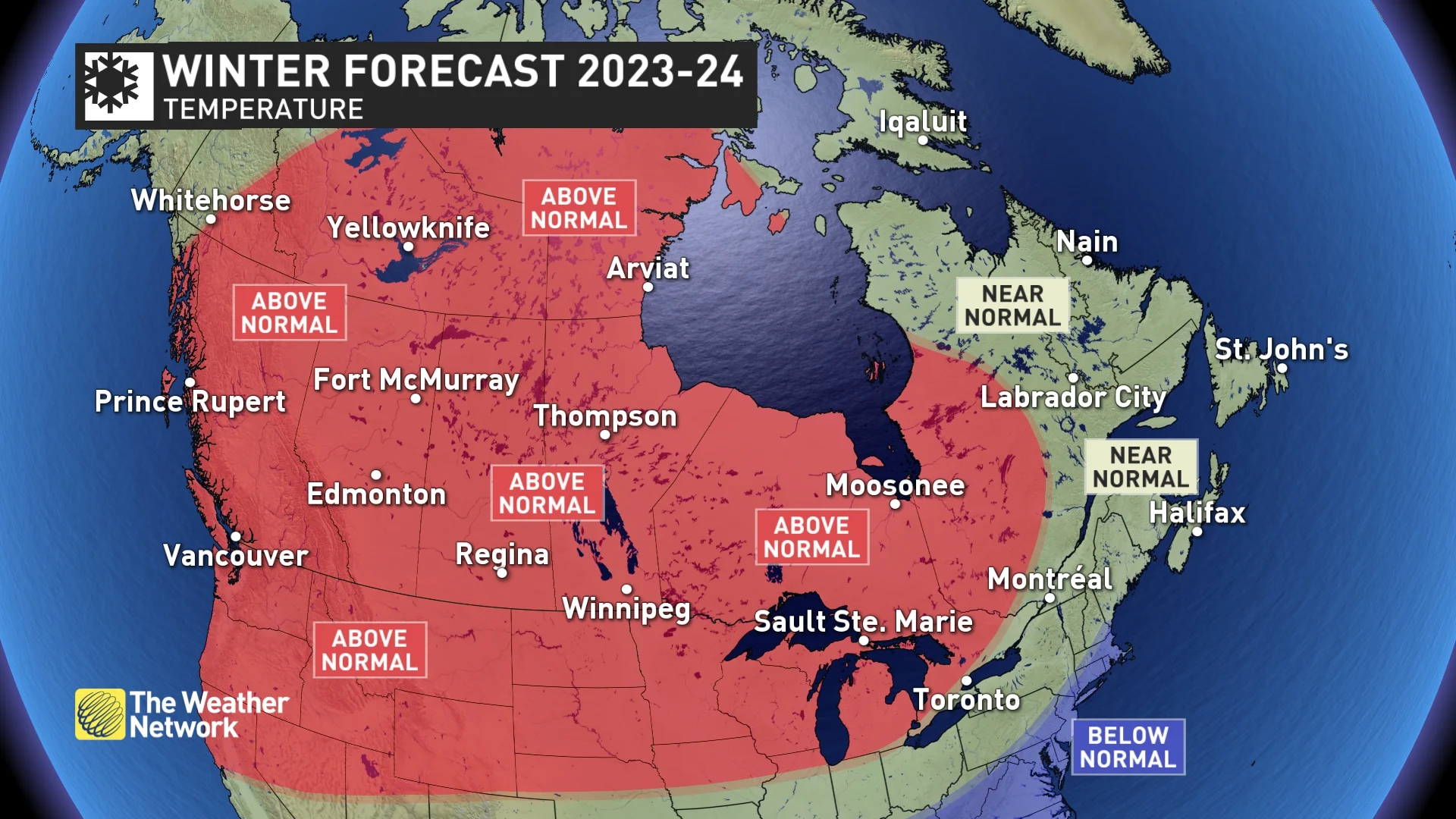 Canada winter 2023-24 temperatures